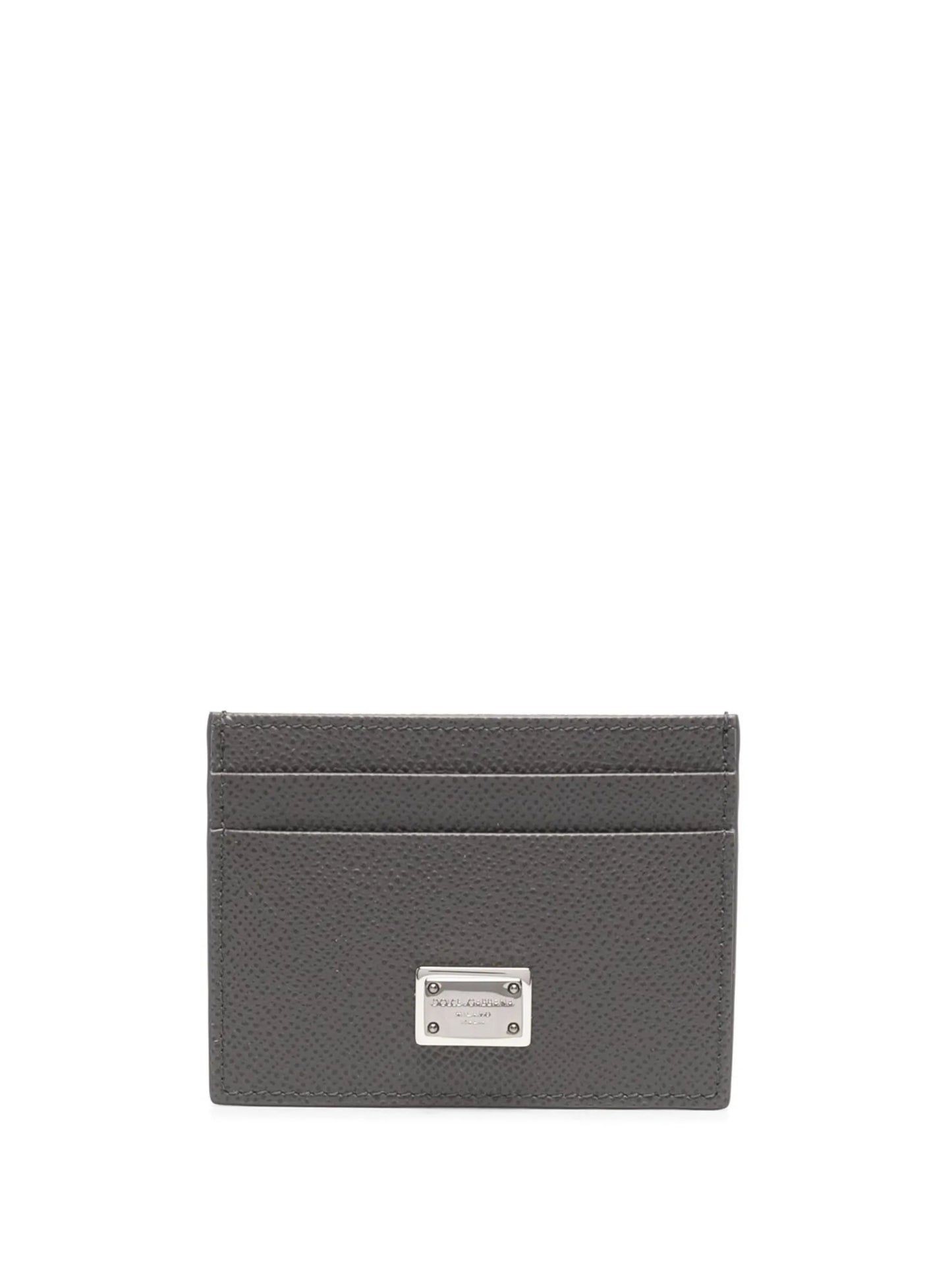 logo-plaque leather cardholder
