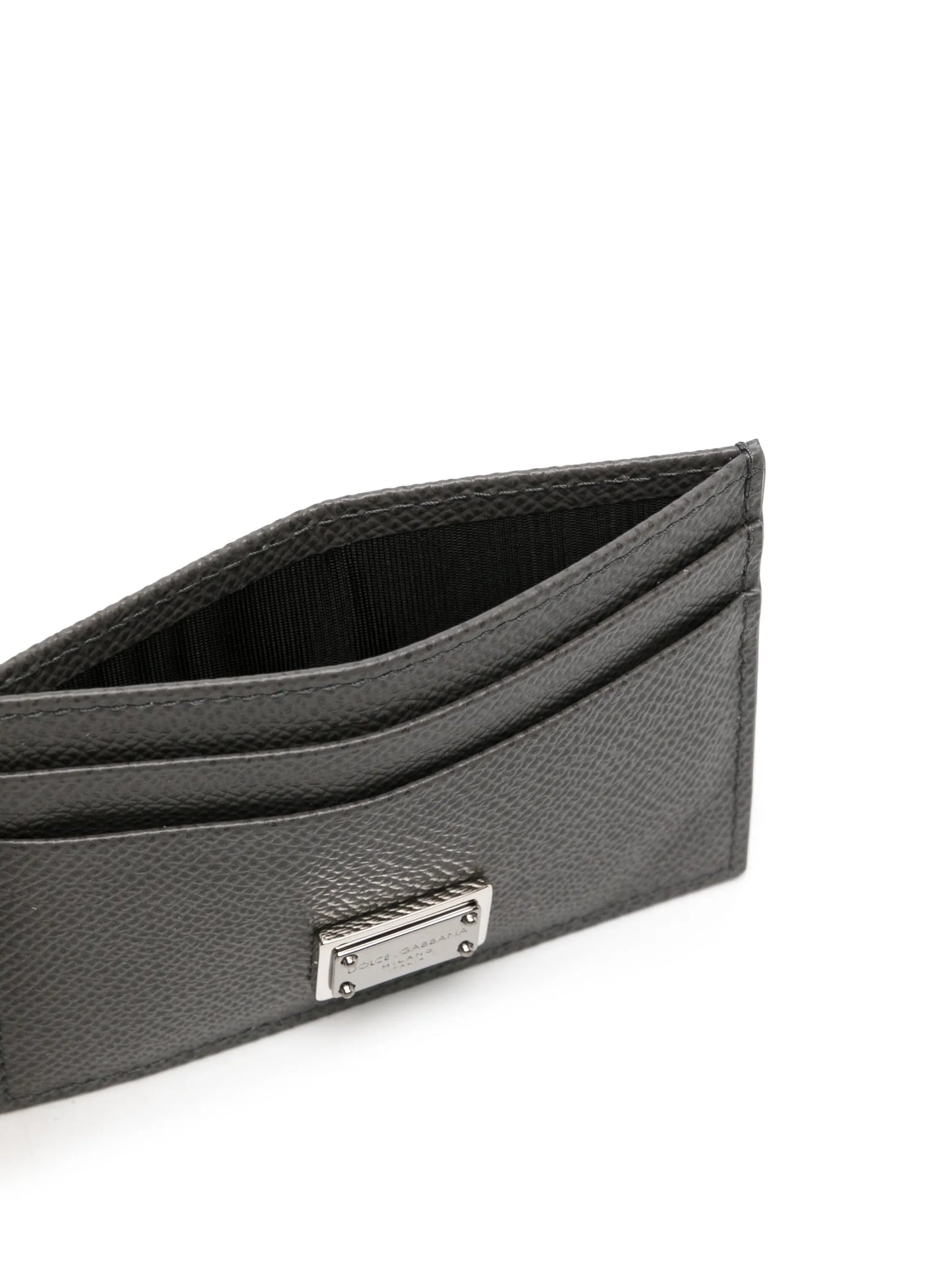 logo-plaque leather cardholder