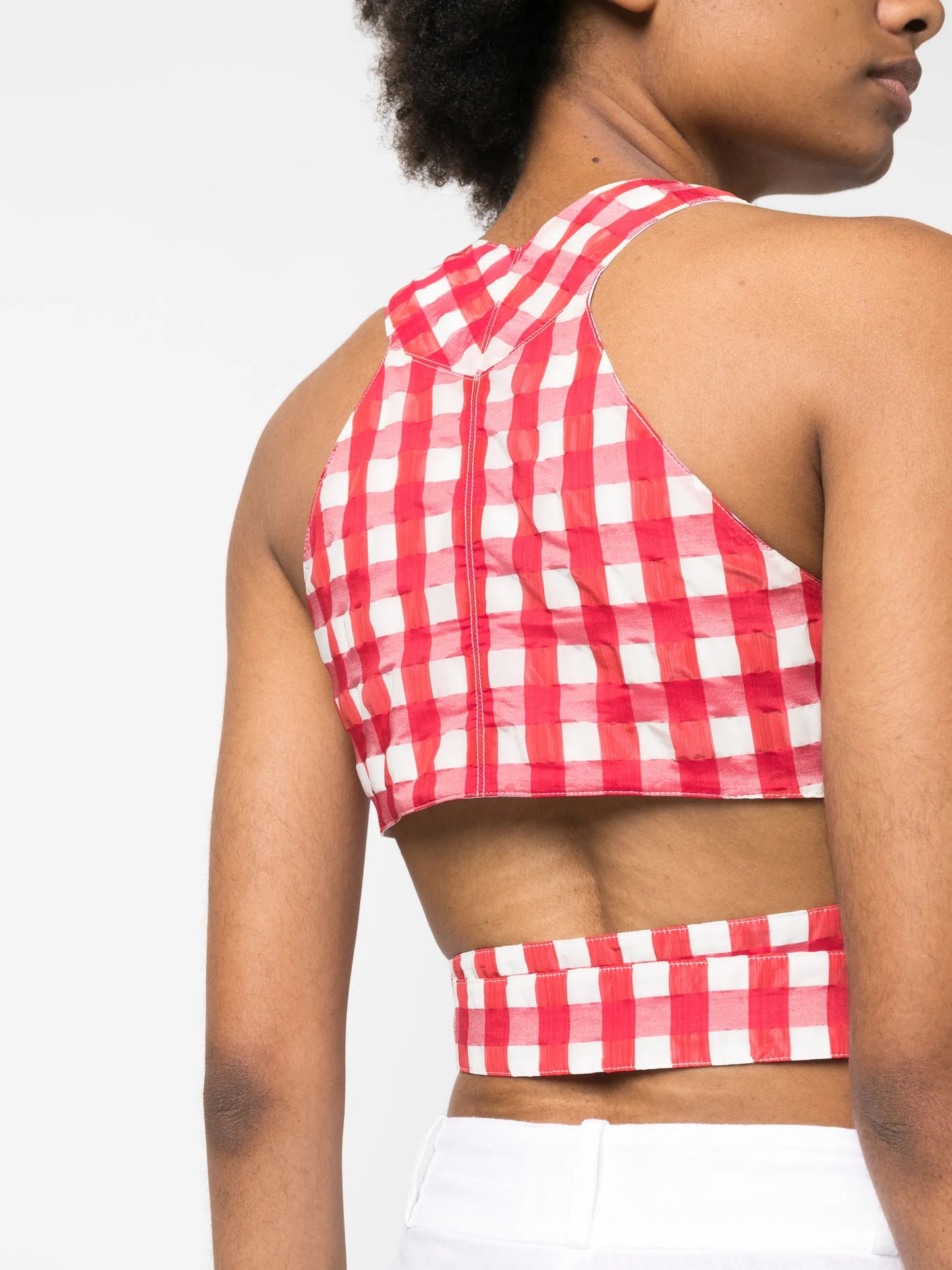 check-print cut-out top