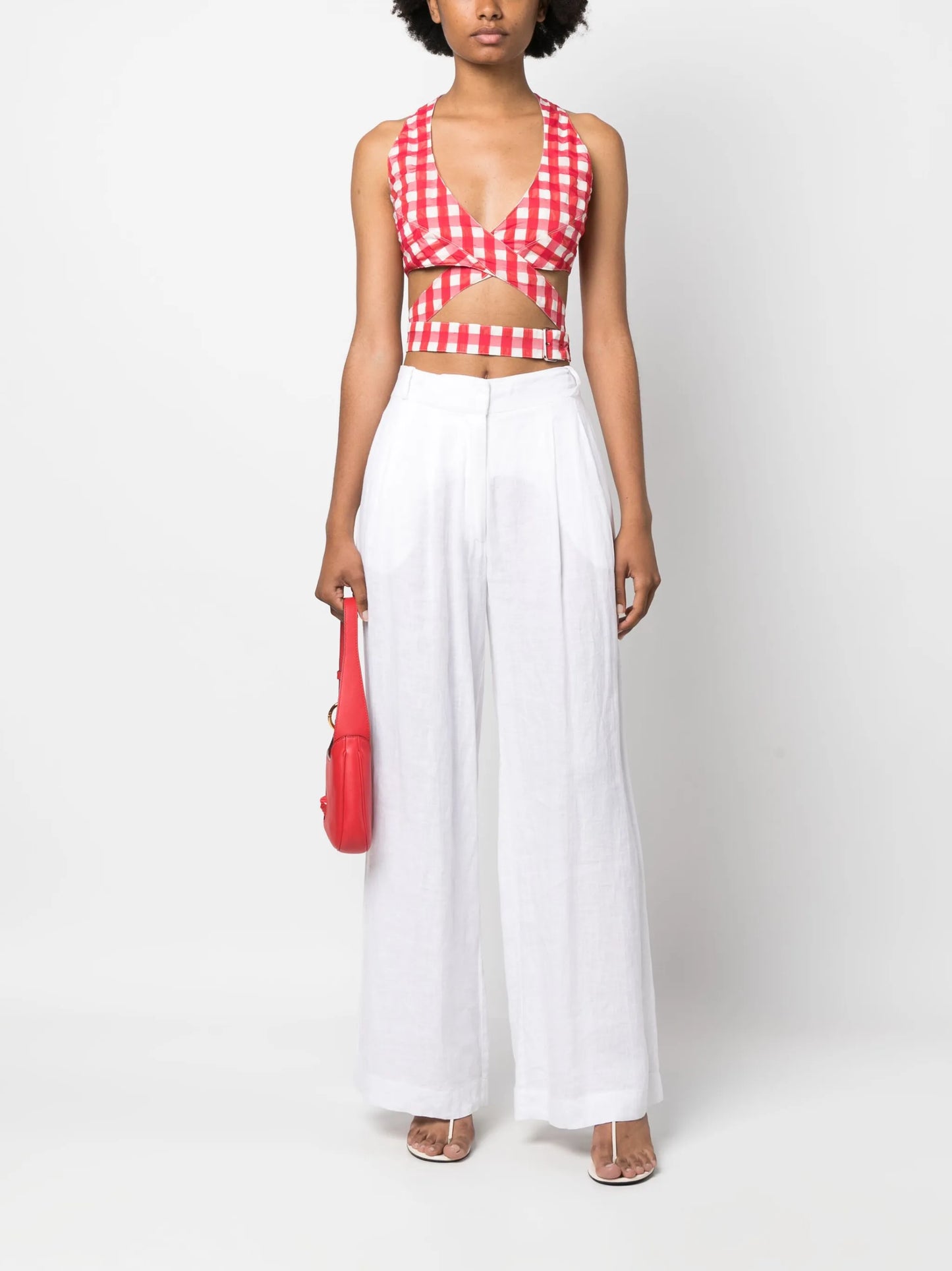check-print cut-out top