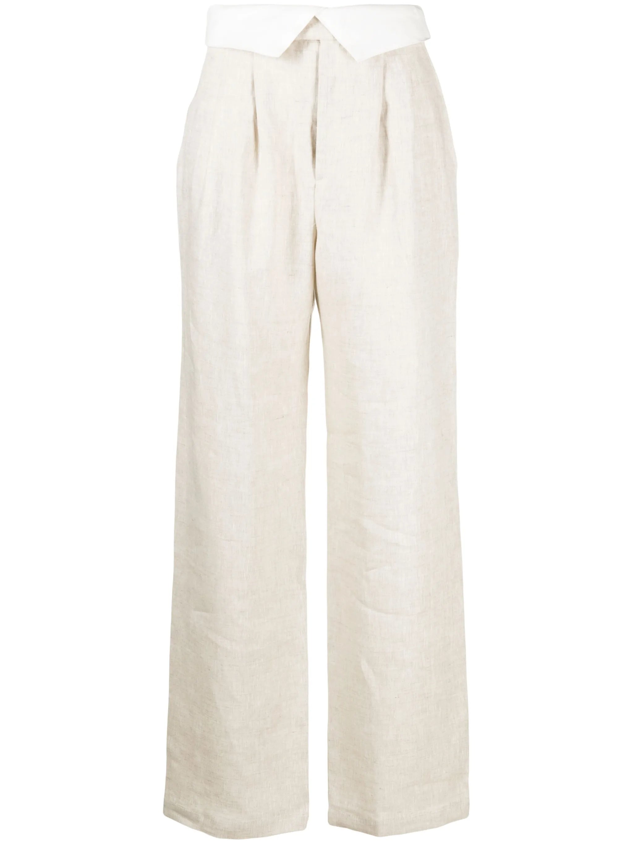 Stevie straight-leg linen trousers