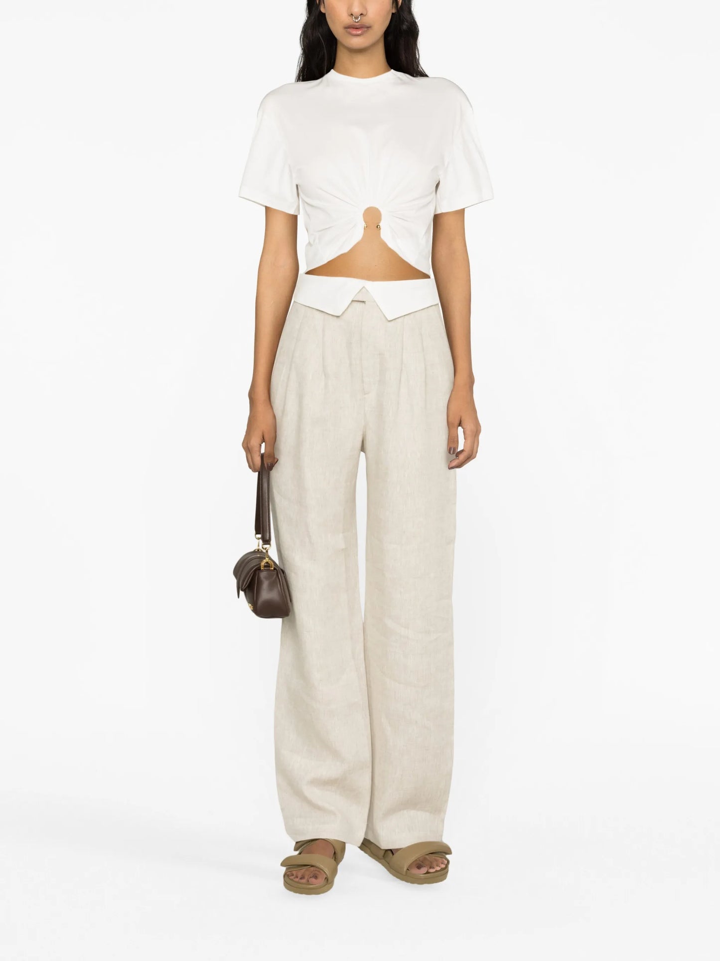 Stevie straight-leg linen trousers