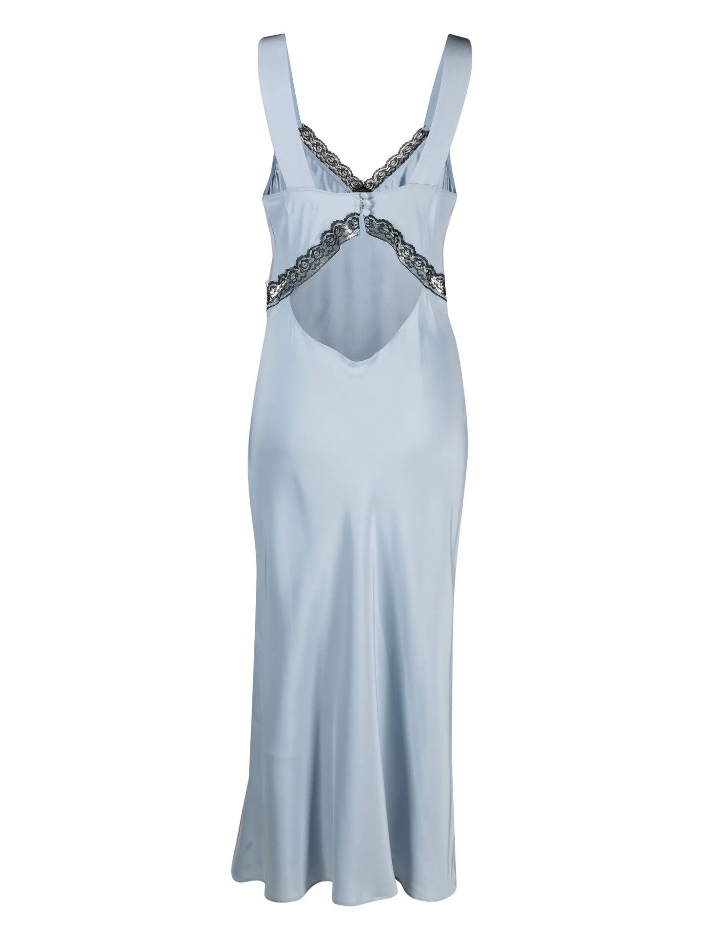 Provence lace-trim silk dress