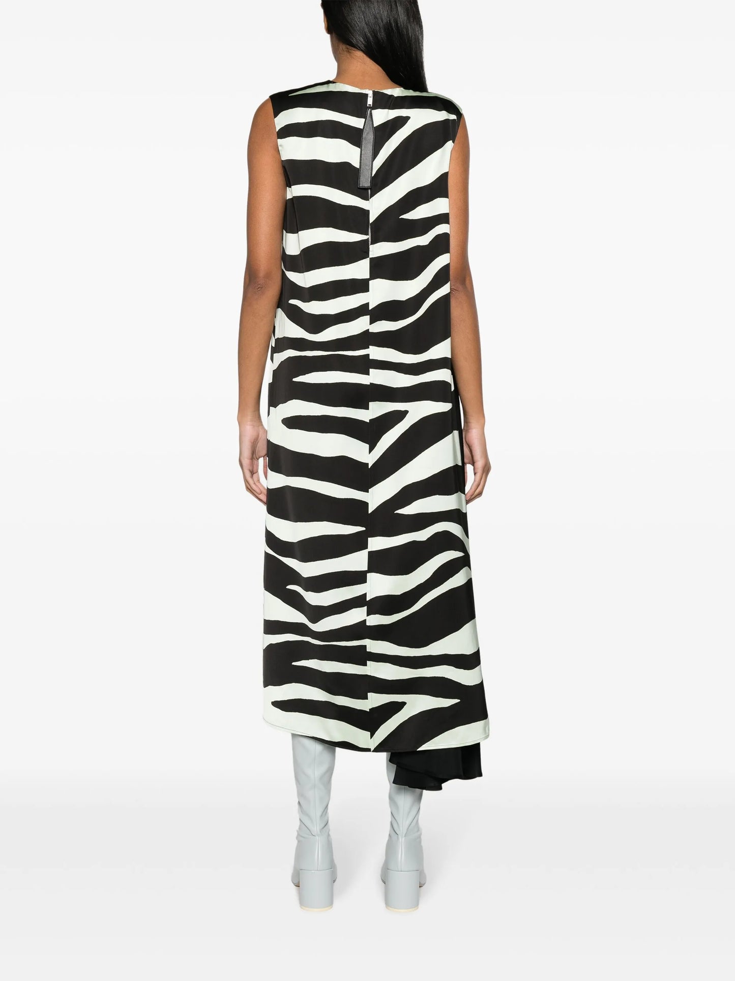 zebra-print midi dress