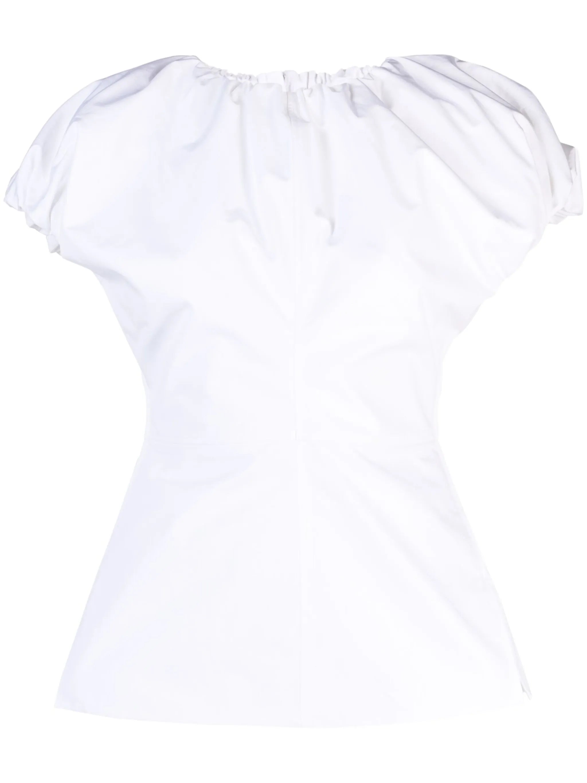 puff-sleeve cotton top