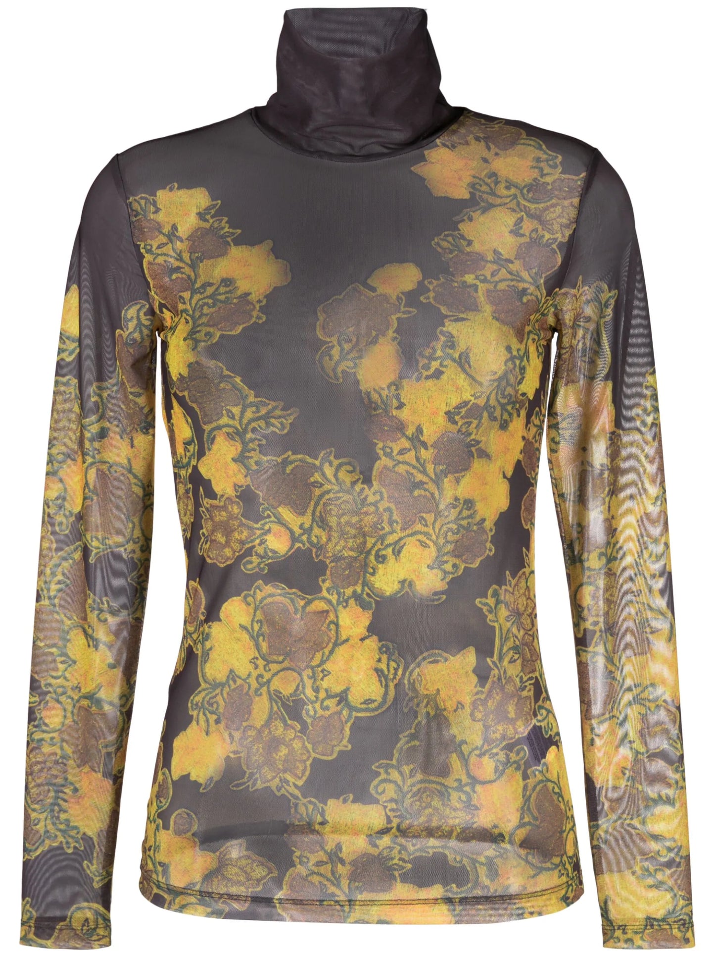 floral-print mesh top