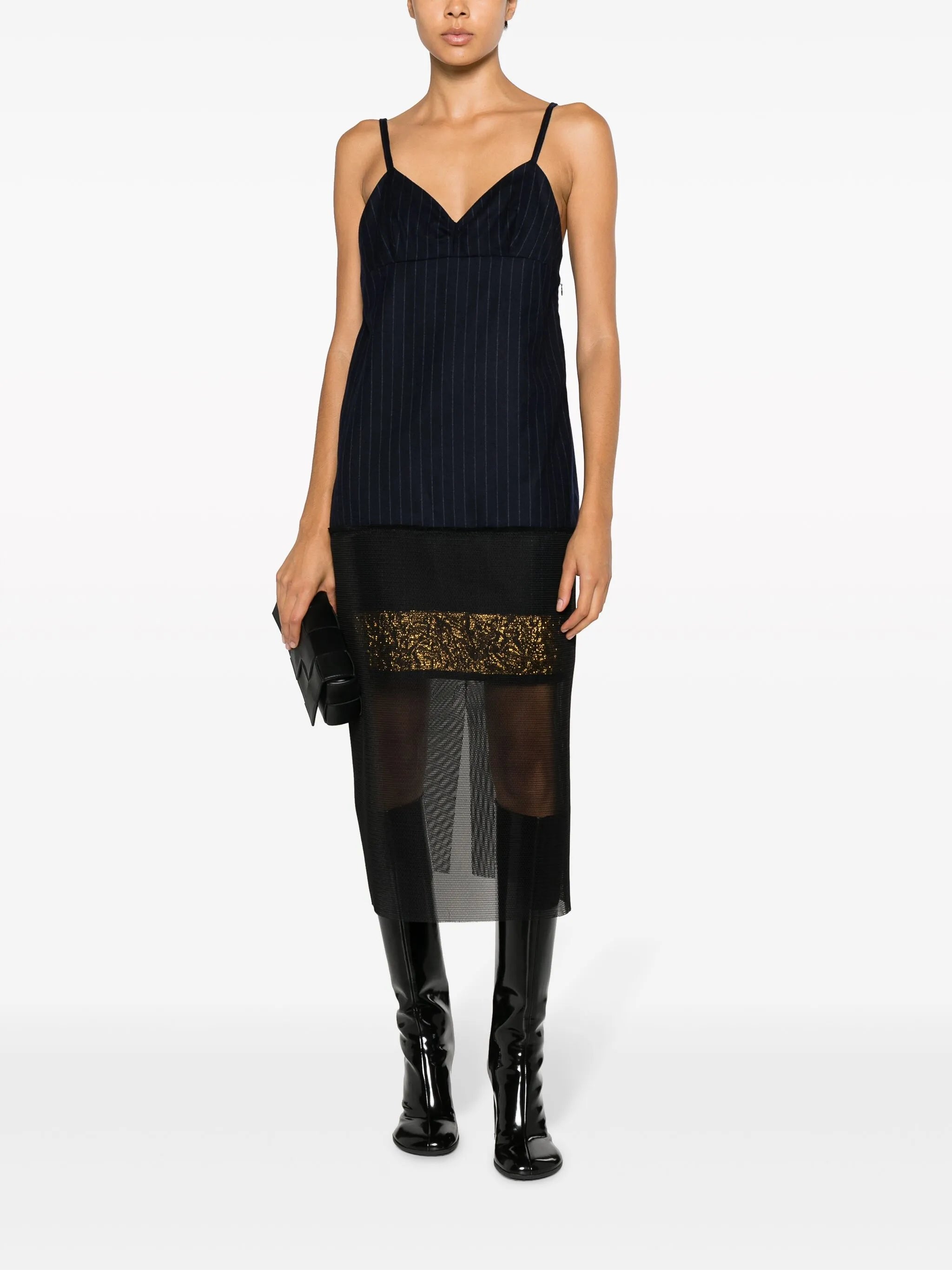 Damiana striped layered midi dress