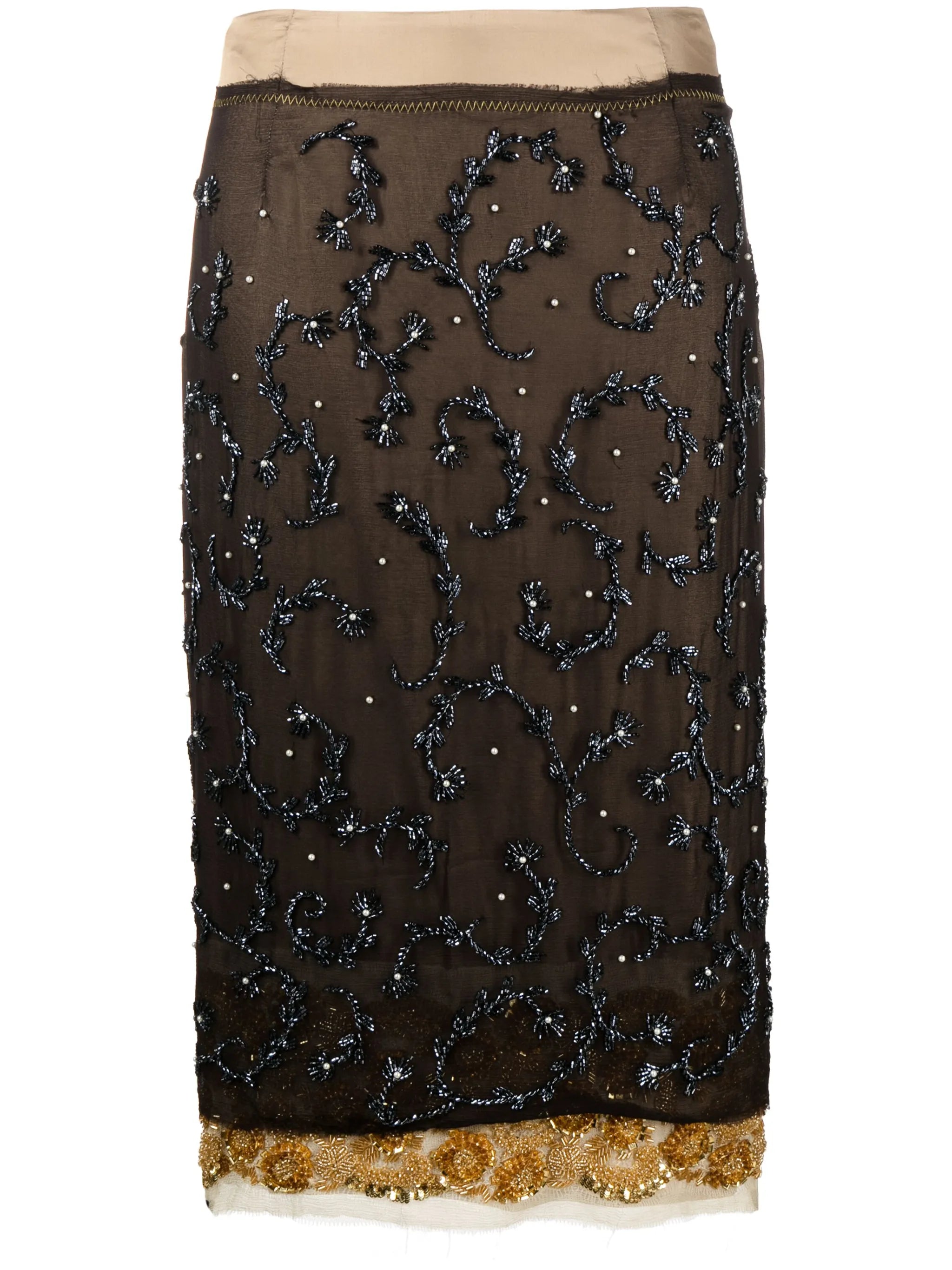 Soline bead-embellished midi skirt