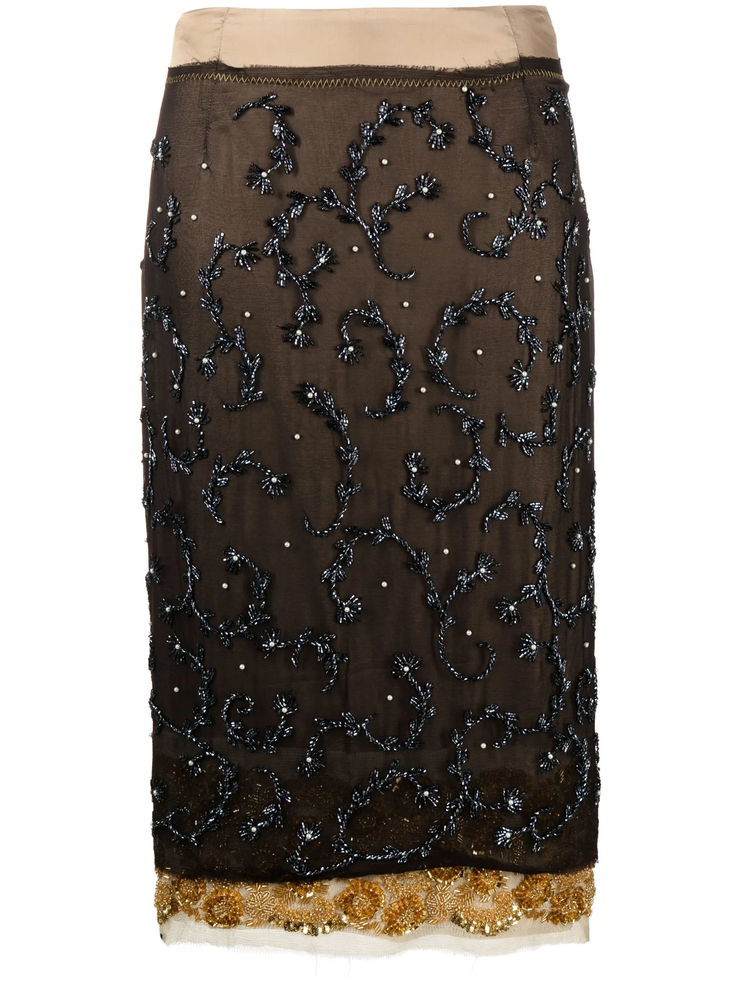 Soline bead-embellished midi skirt