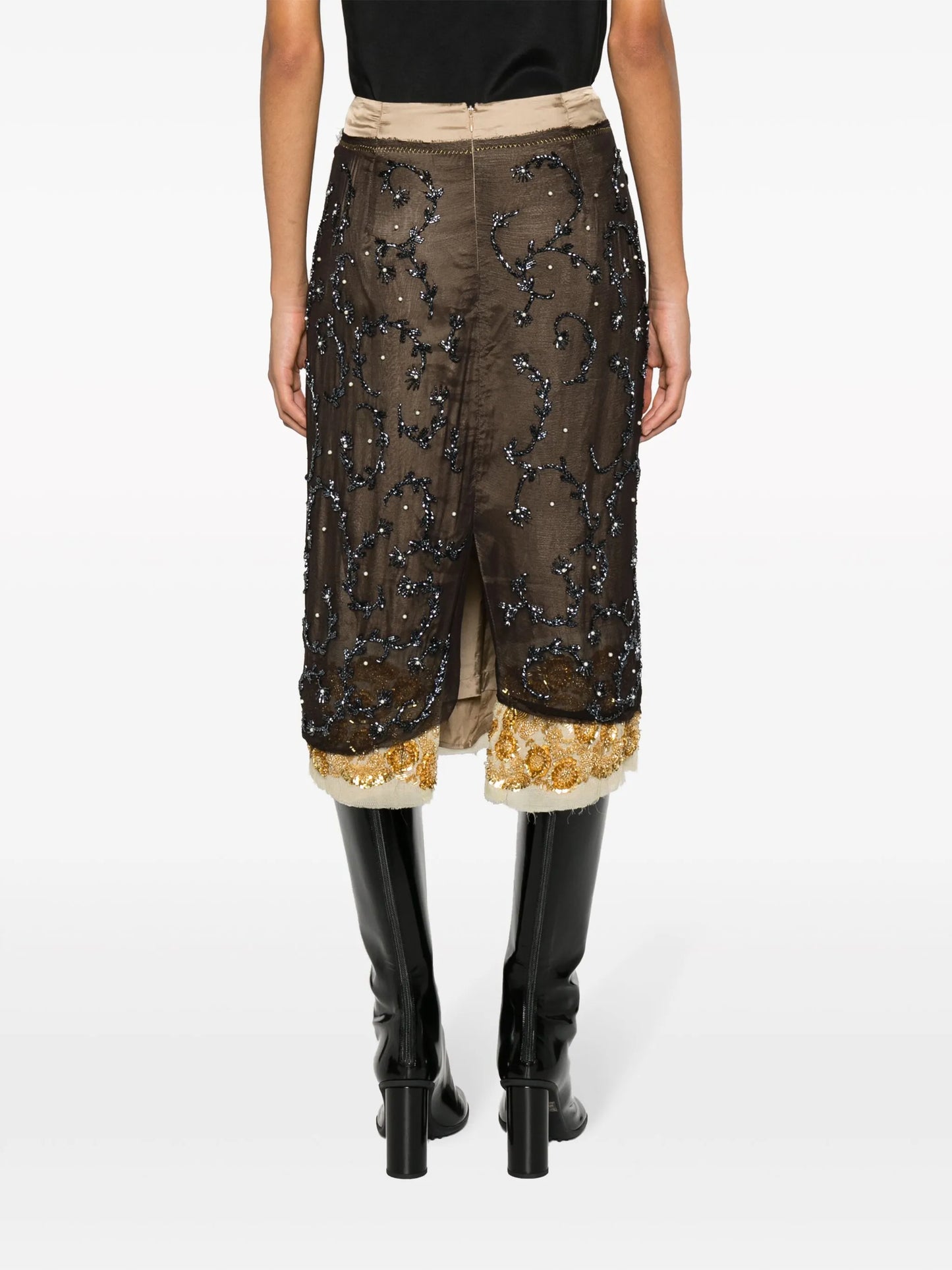 Soline bead-embellished midi skirt