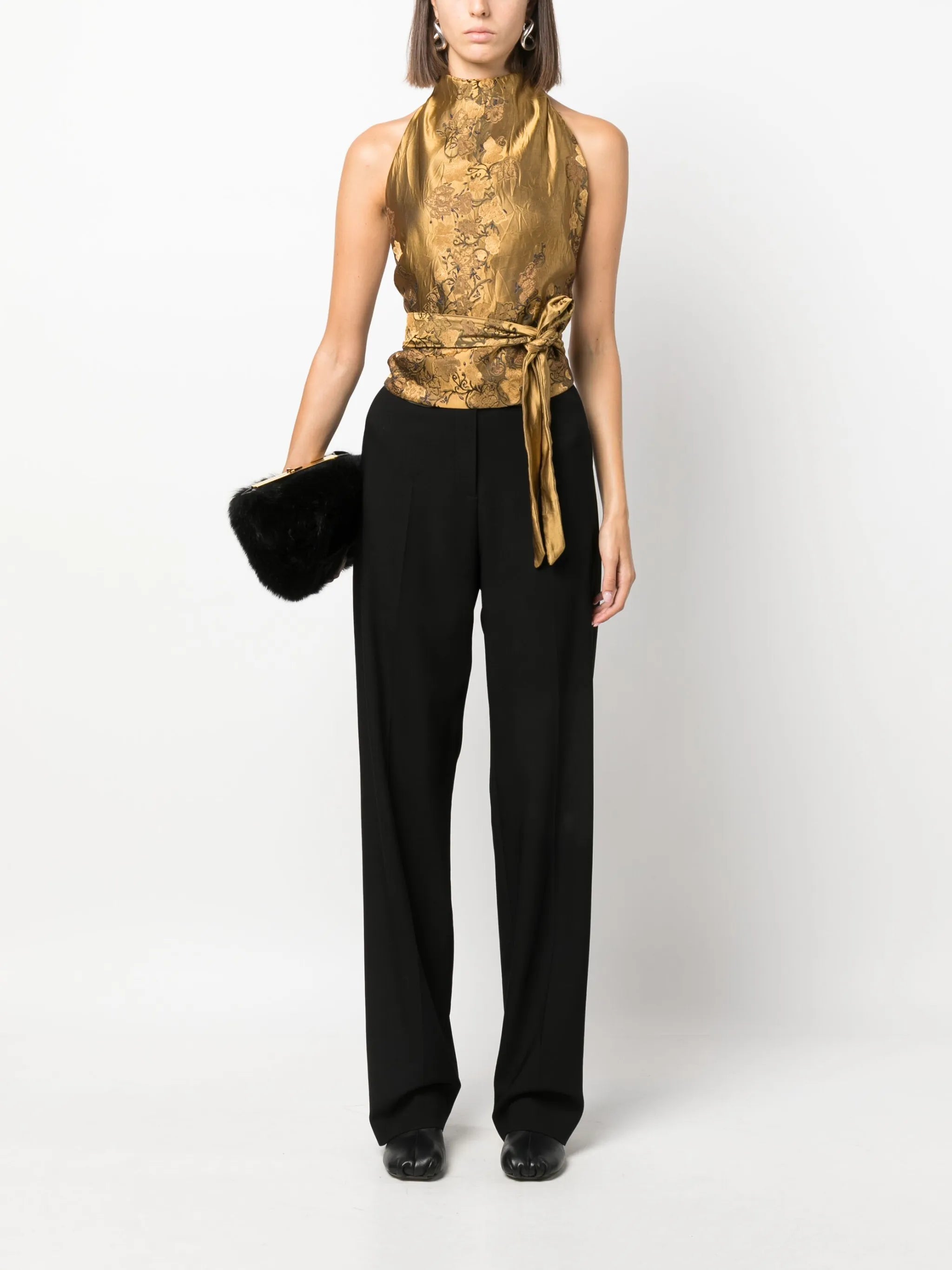 Cyntias floral-print halterneck top