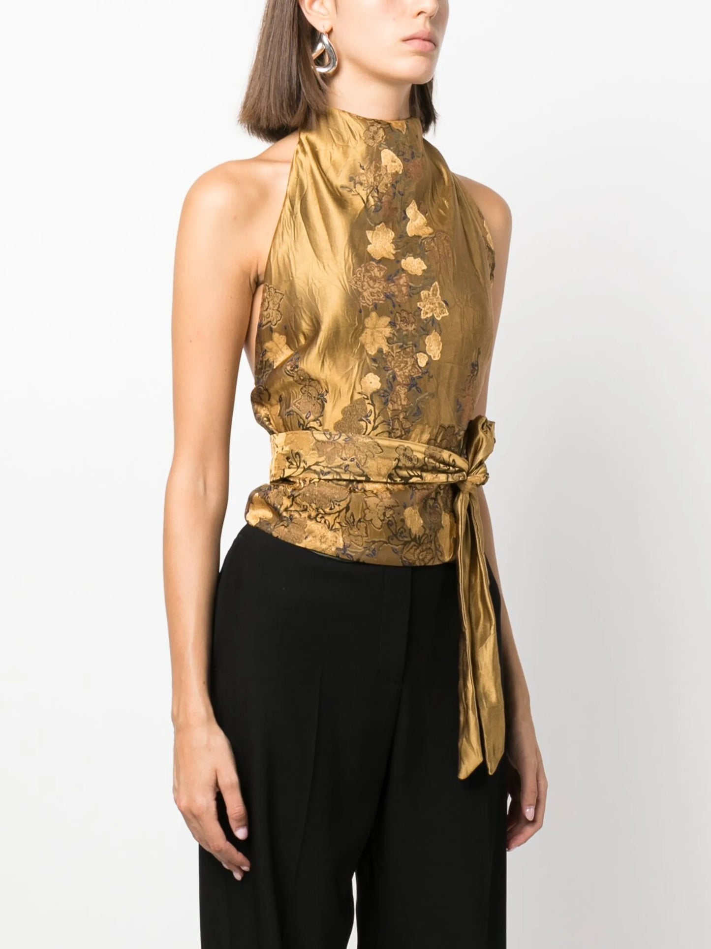 Cyntias floral-print halterneck top
