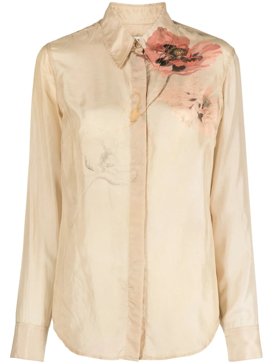 Chowy floral-print silk shirt
