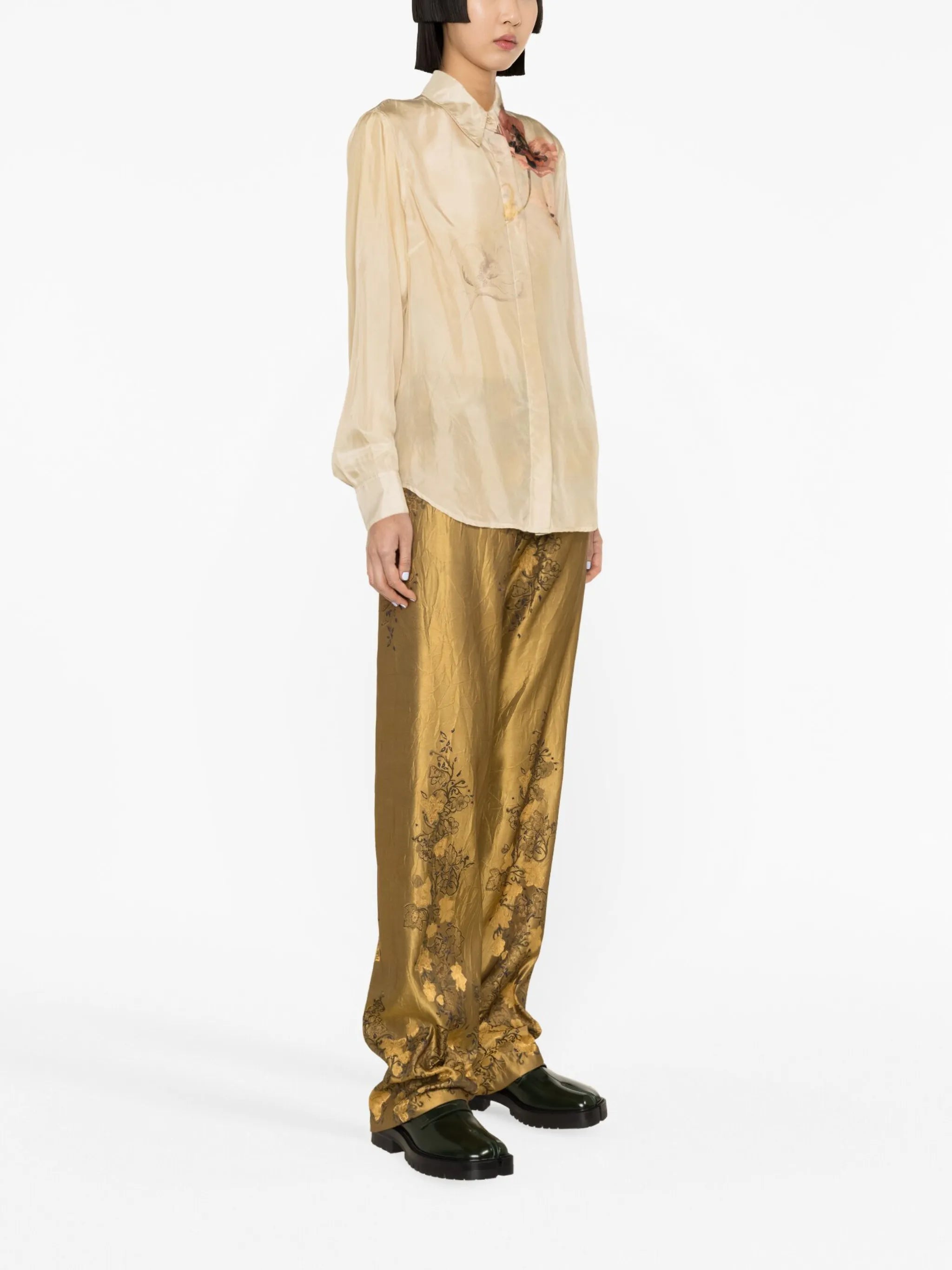 Chowy floral-print silk shirt