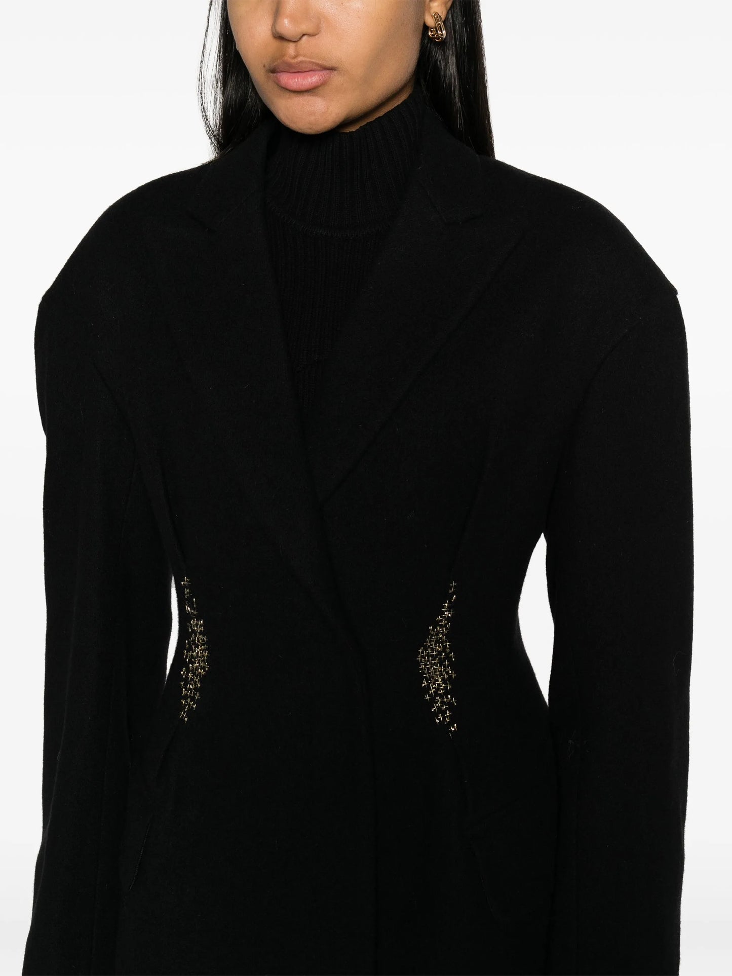 Ravis single-breasted embroidered-waist coat