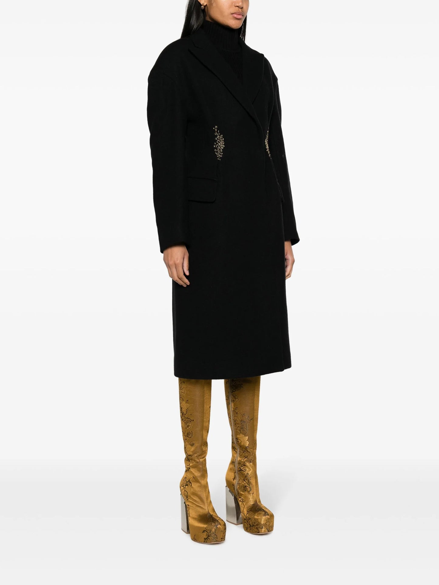 Ravis single-breasted embroidered-waist coat