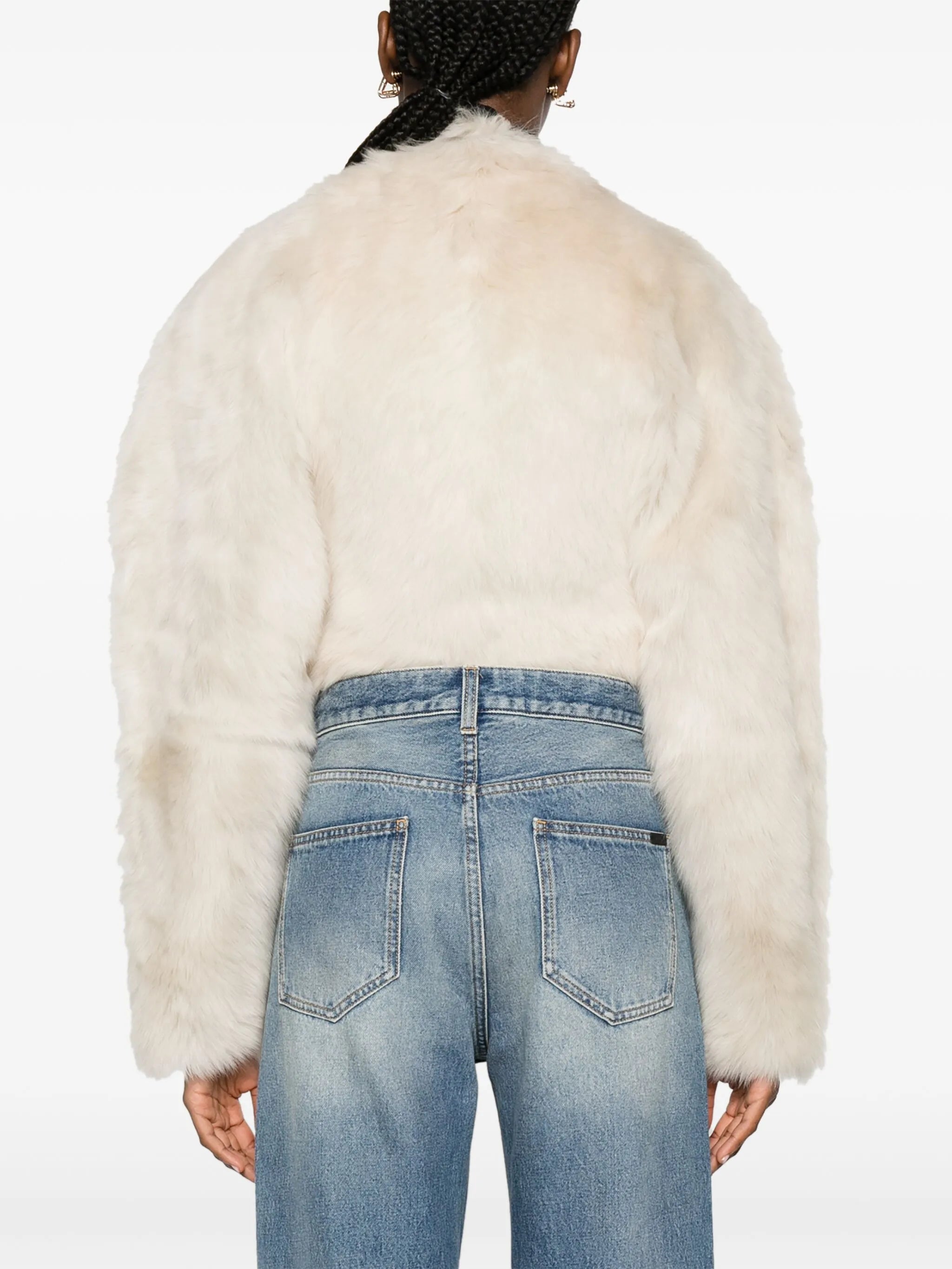 Gracell faux-fur cropped jacket