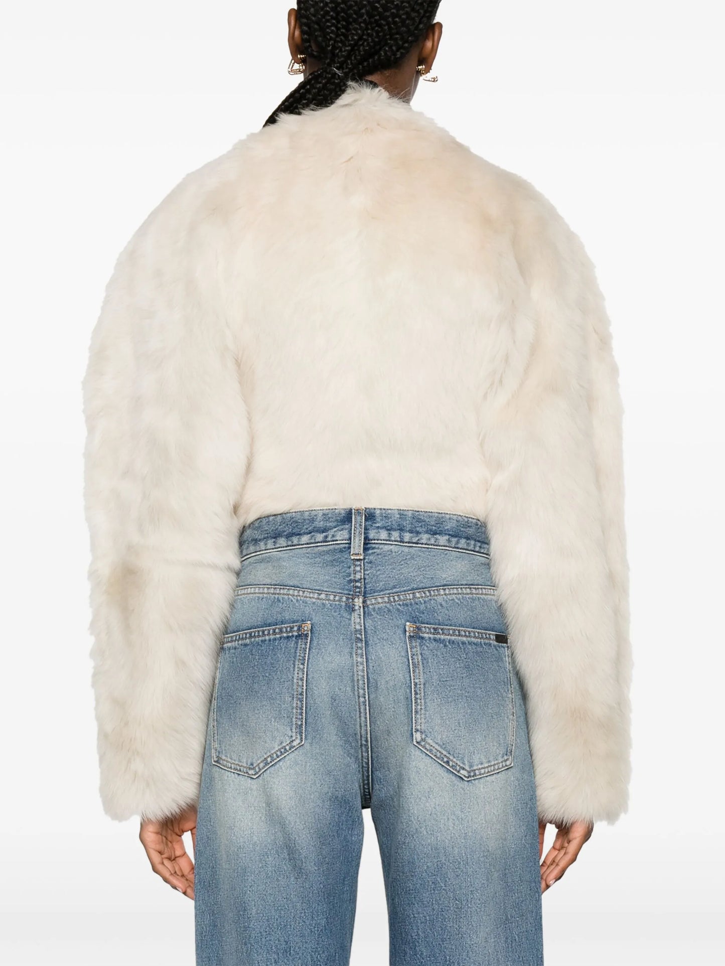 Gracell faux-fur cropped jacket