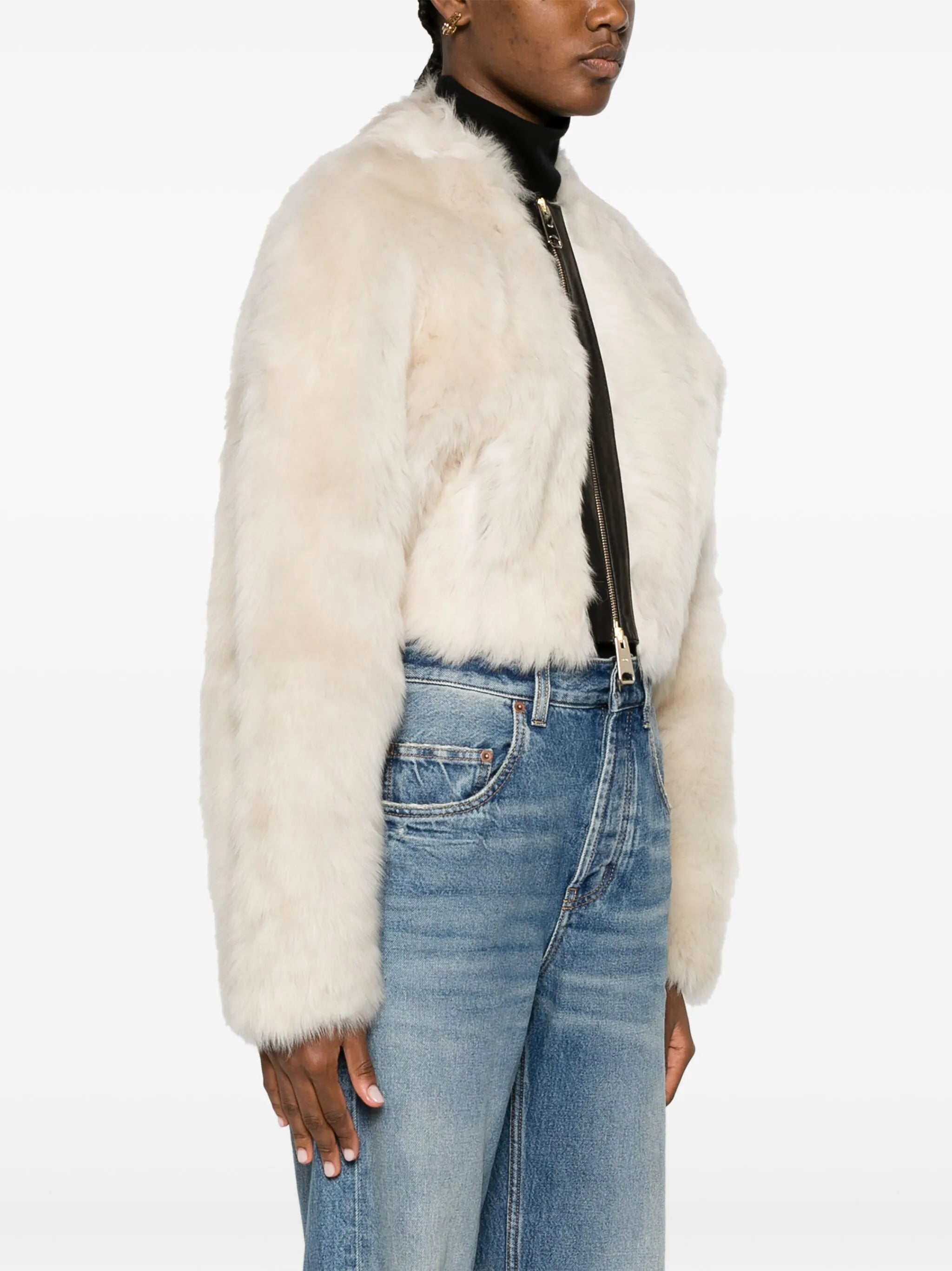 Gracell faux-fur cropped jacket