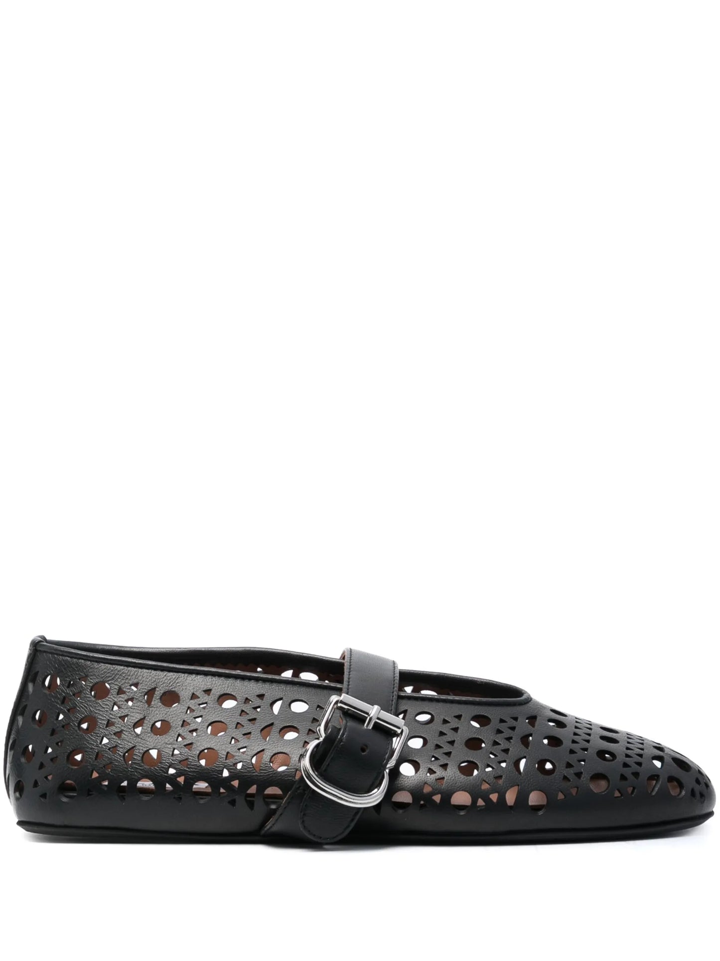cut-out leather ballerinas