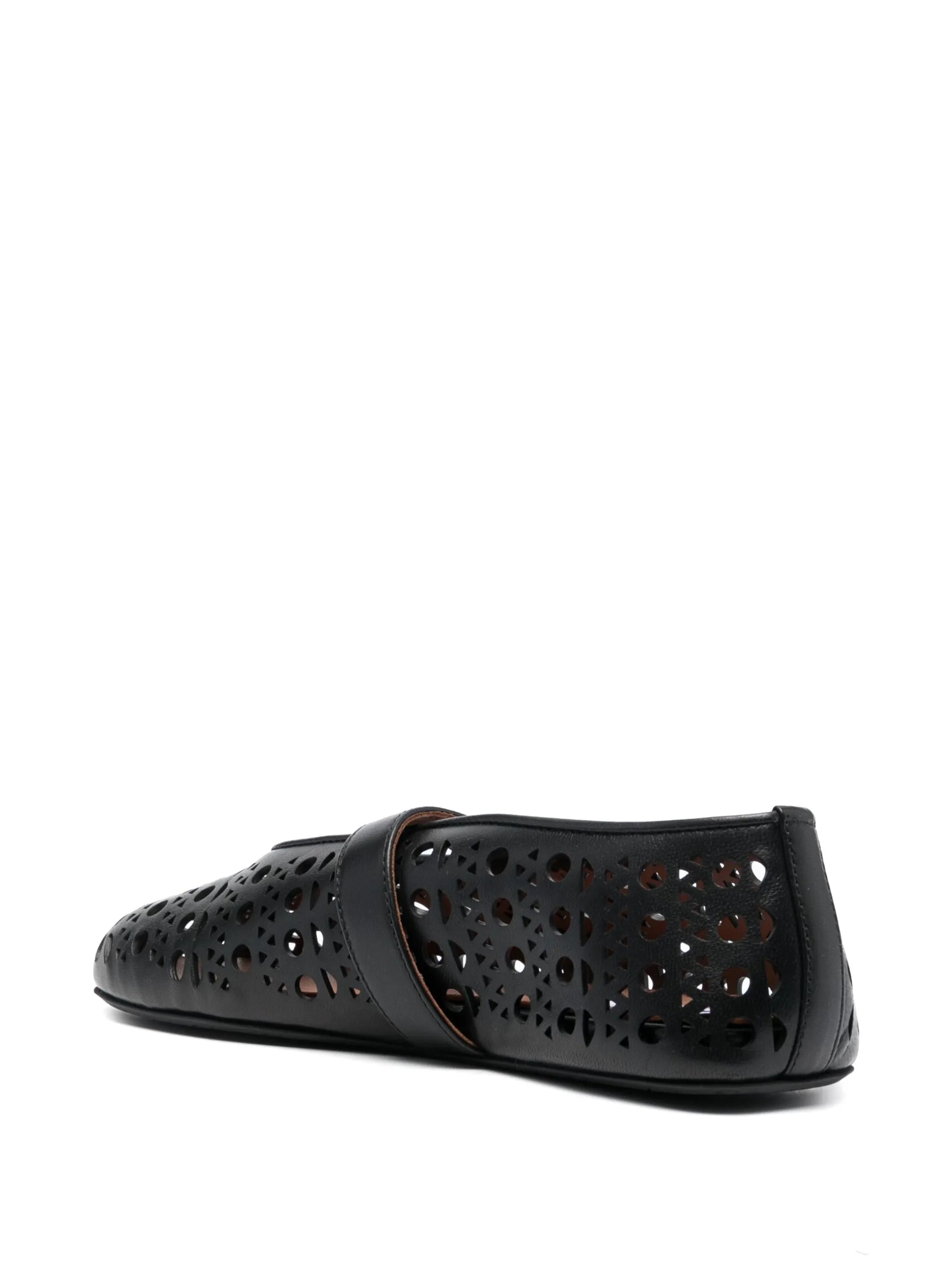 cut-out leather ballerinas