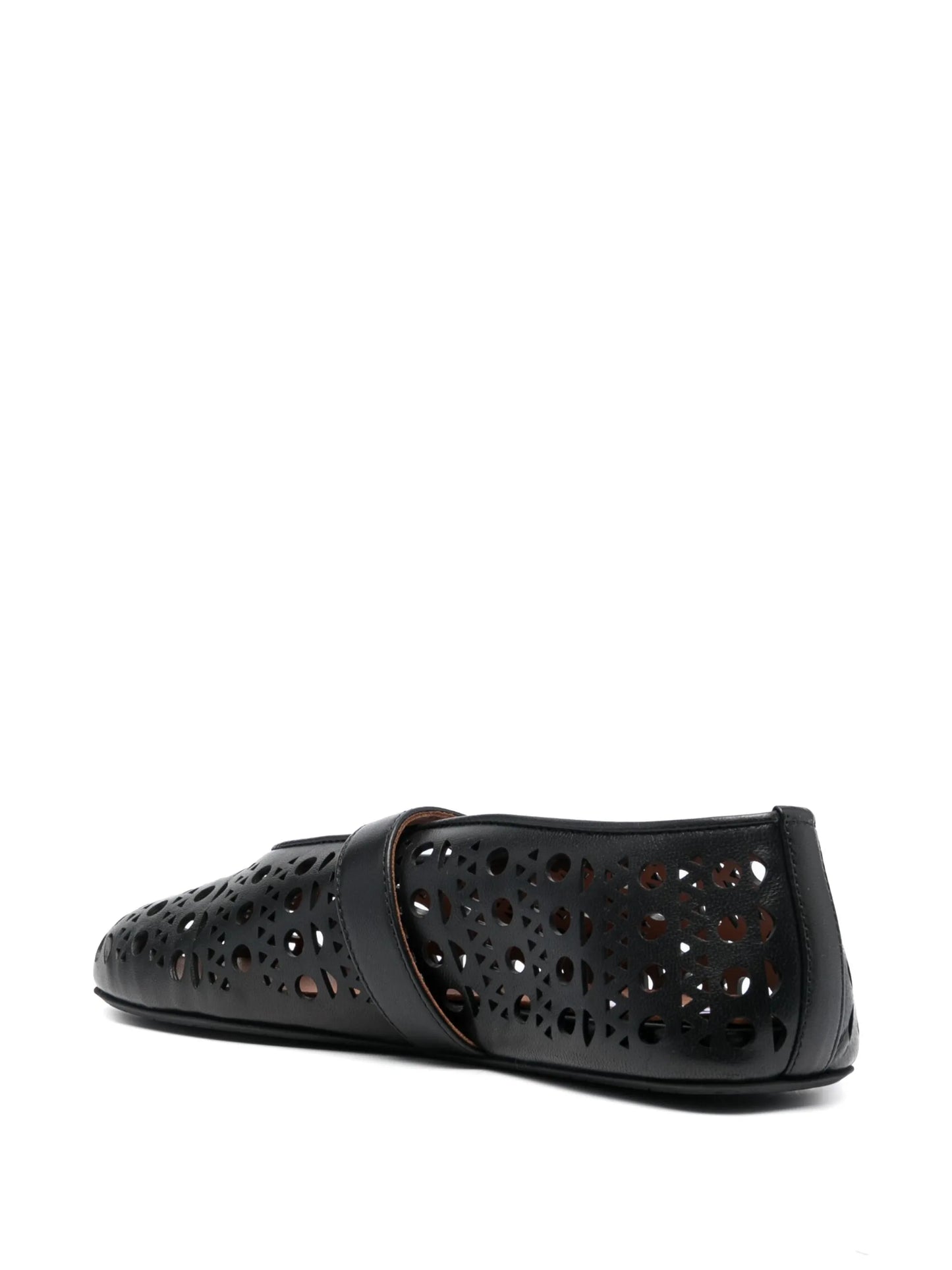 cut-out leather ballerinas