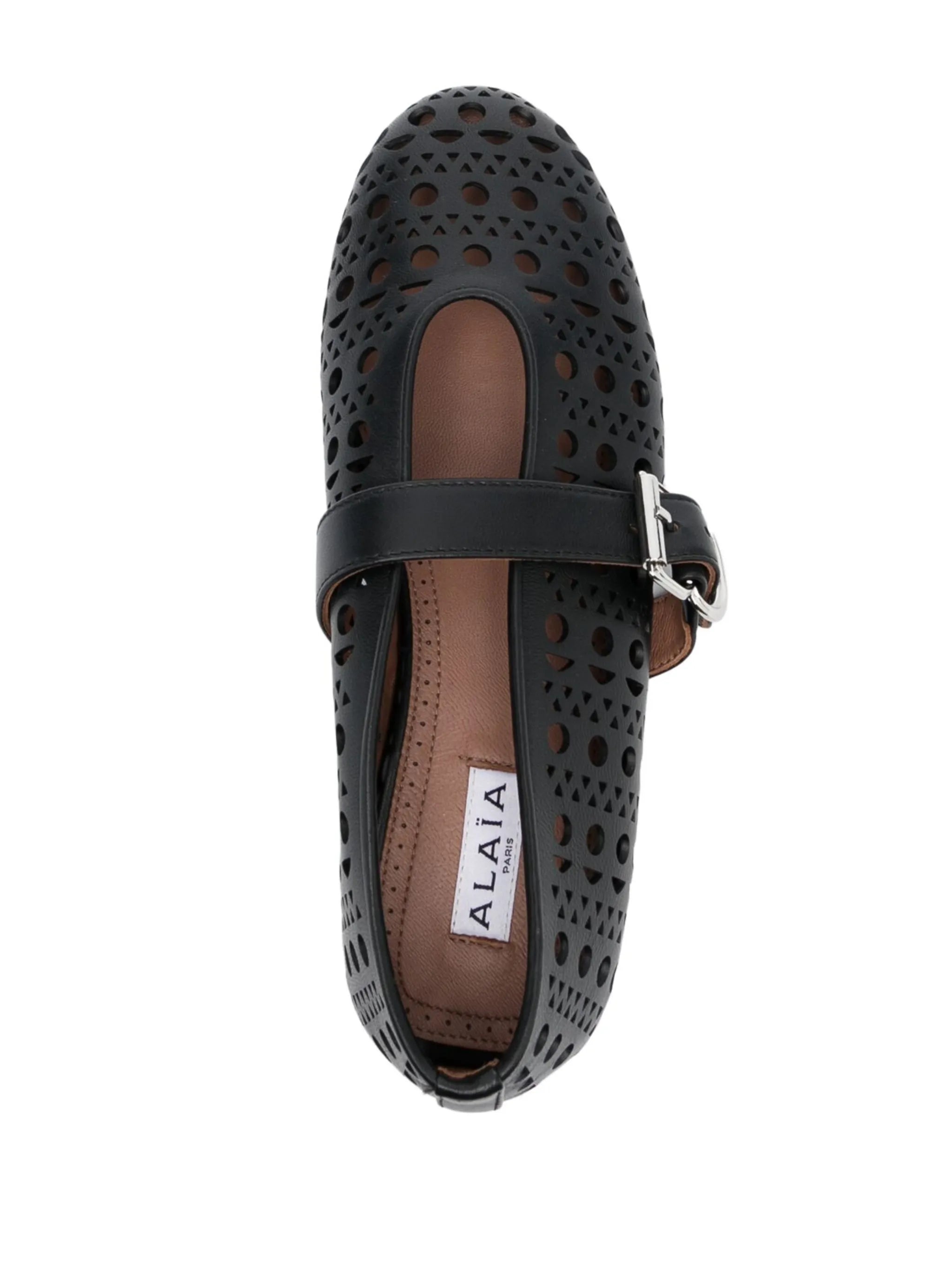 cut-out leather ballerinas