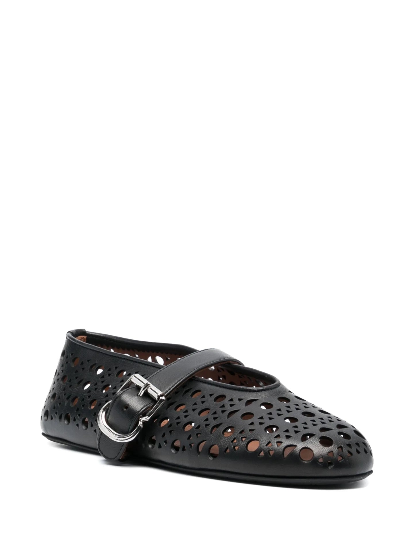 cut-out leather ballerinas