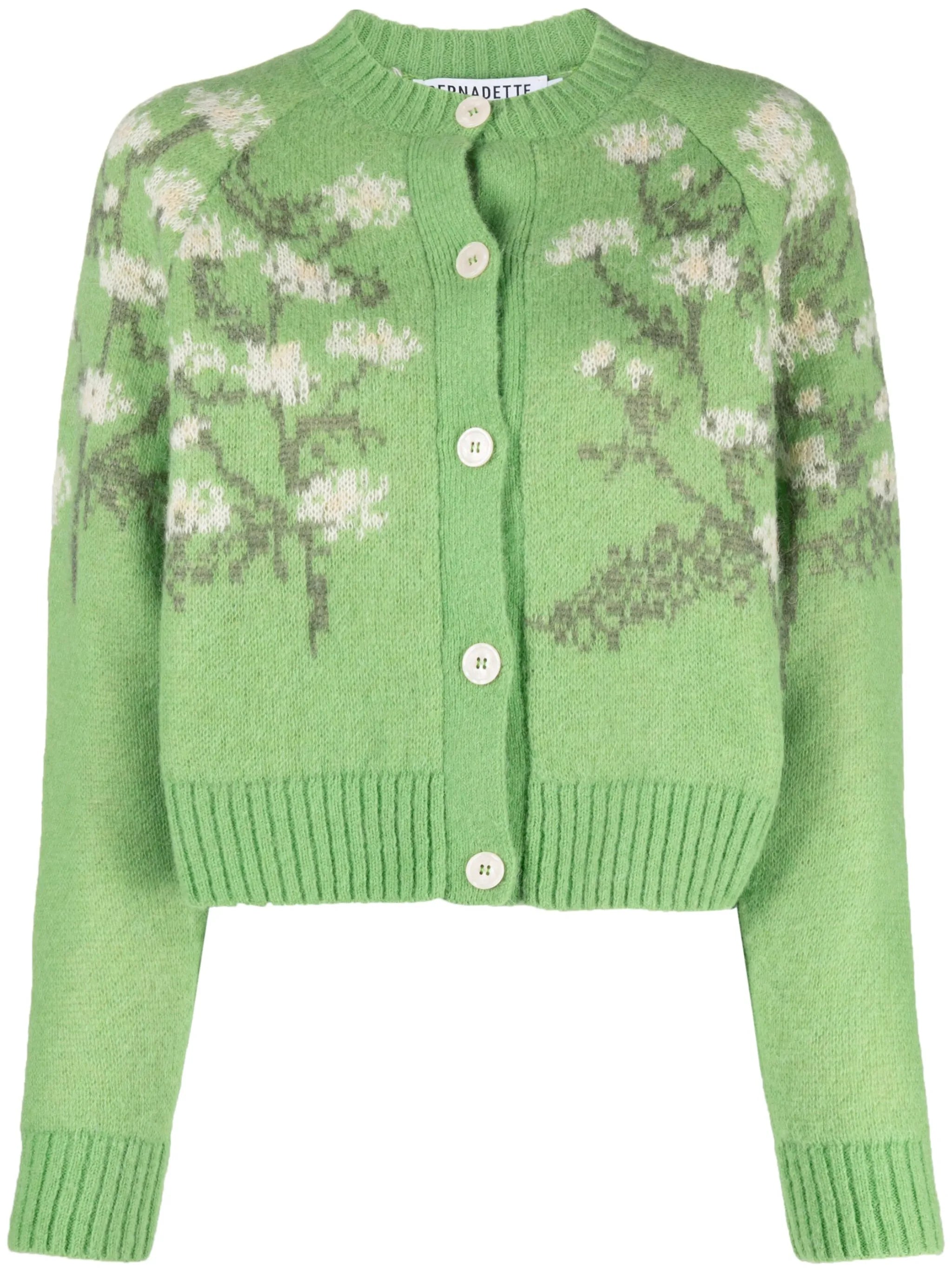 Claudia floral-jacquard cardigan