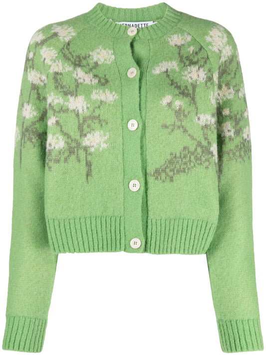 Claudia floral-jacquard cardigan