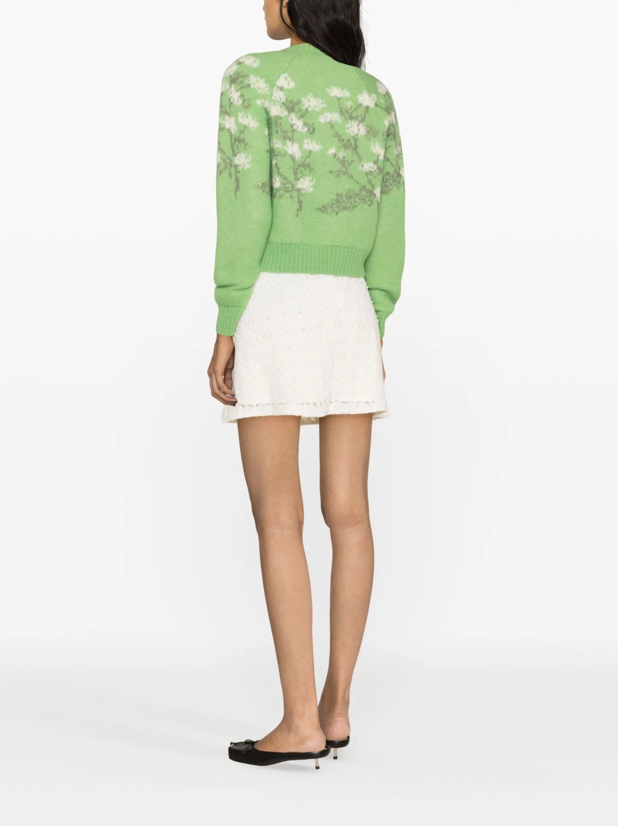 Claudia floral-jacquard cardigan