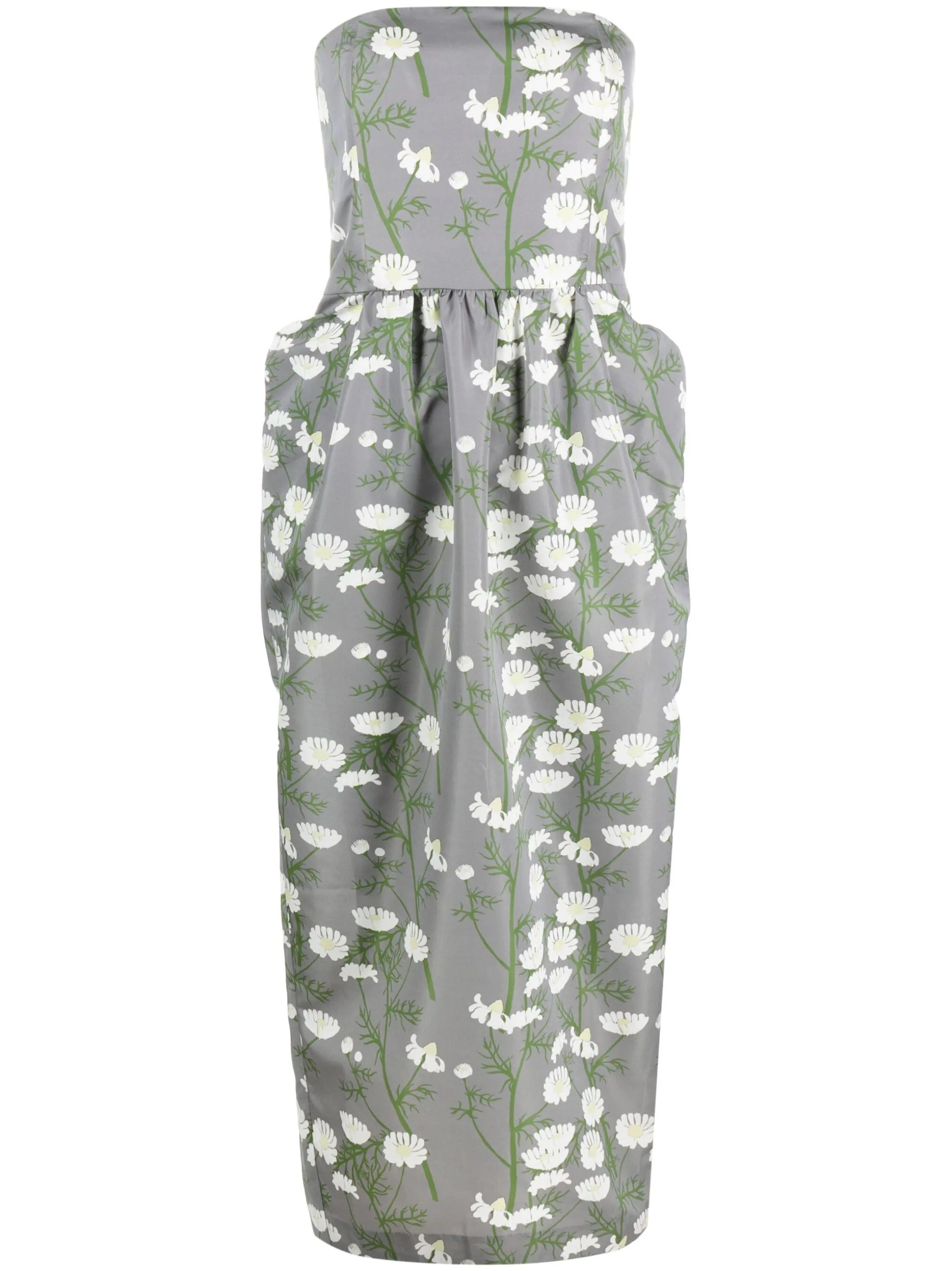 Lena floral-print strapless dress