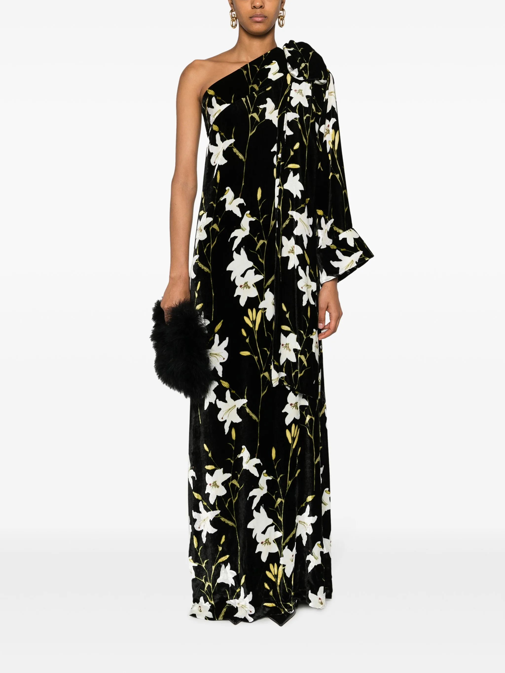 Nel floral-print one-shoulder dress