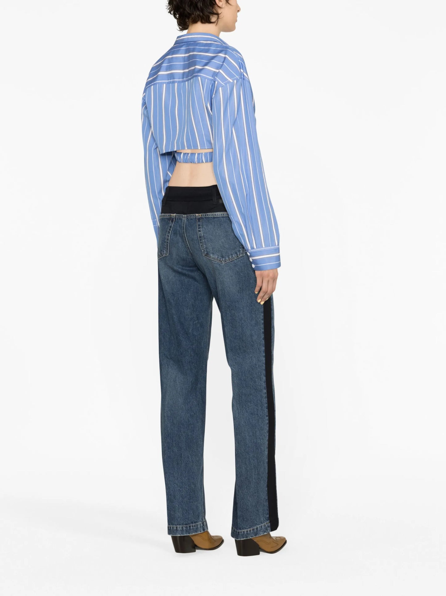 layered bootcut jeans