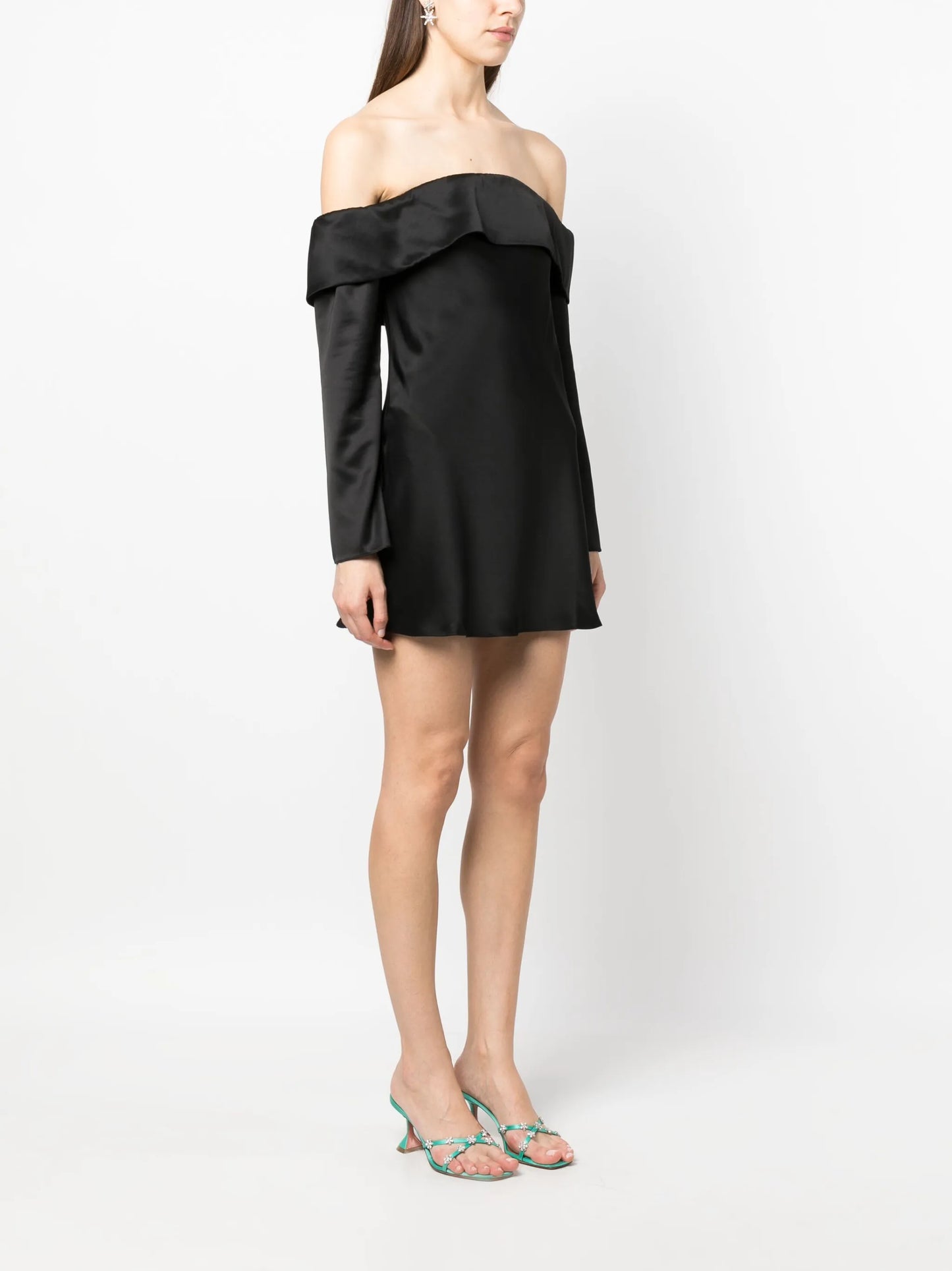 Maves off-shoulder satin minidress