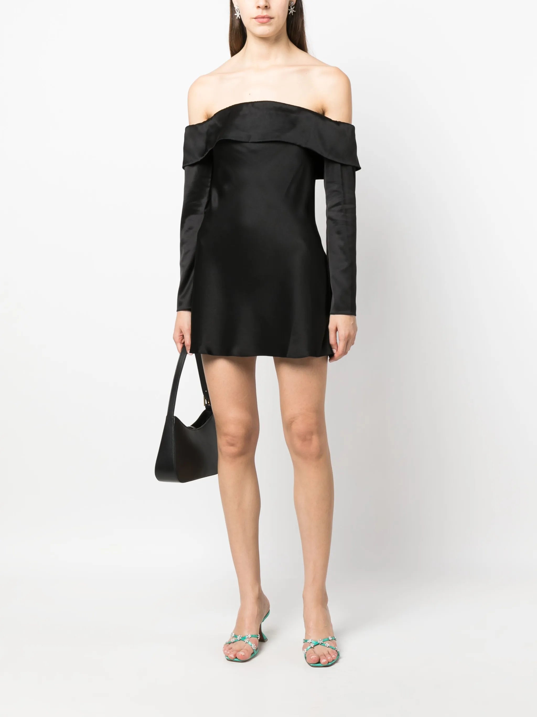 Maves off-shoulder satin minidress