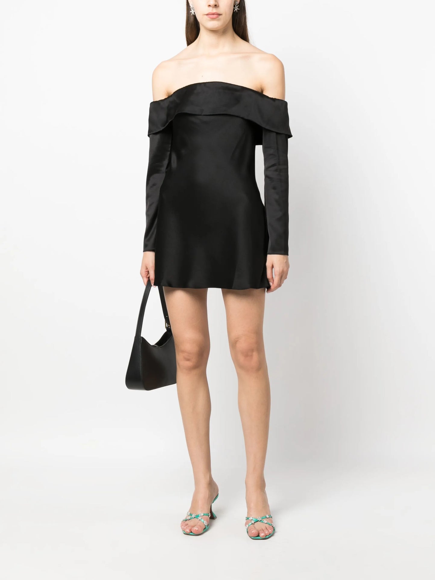 Maves off-shoulder satin minidress