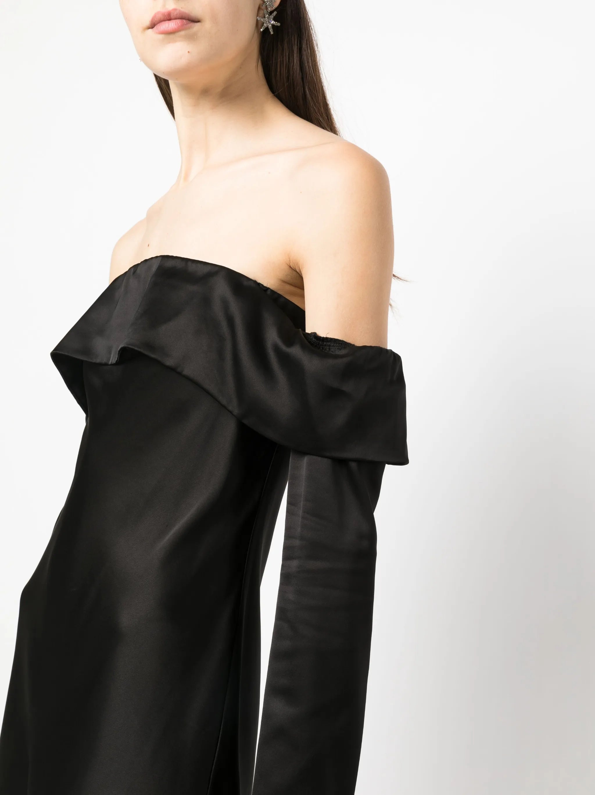 Maves off-shoulder satin minidress