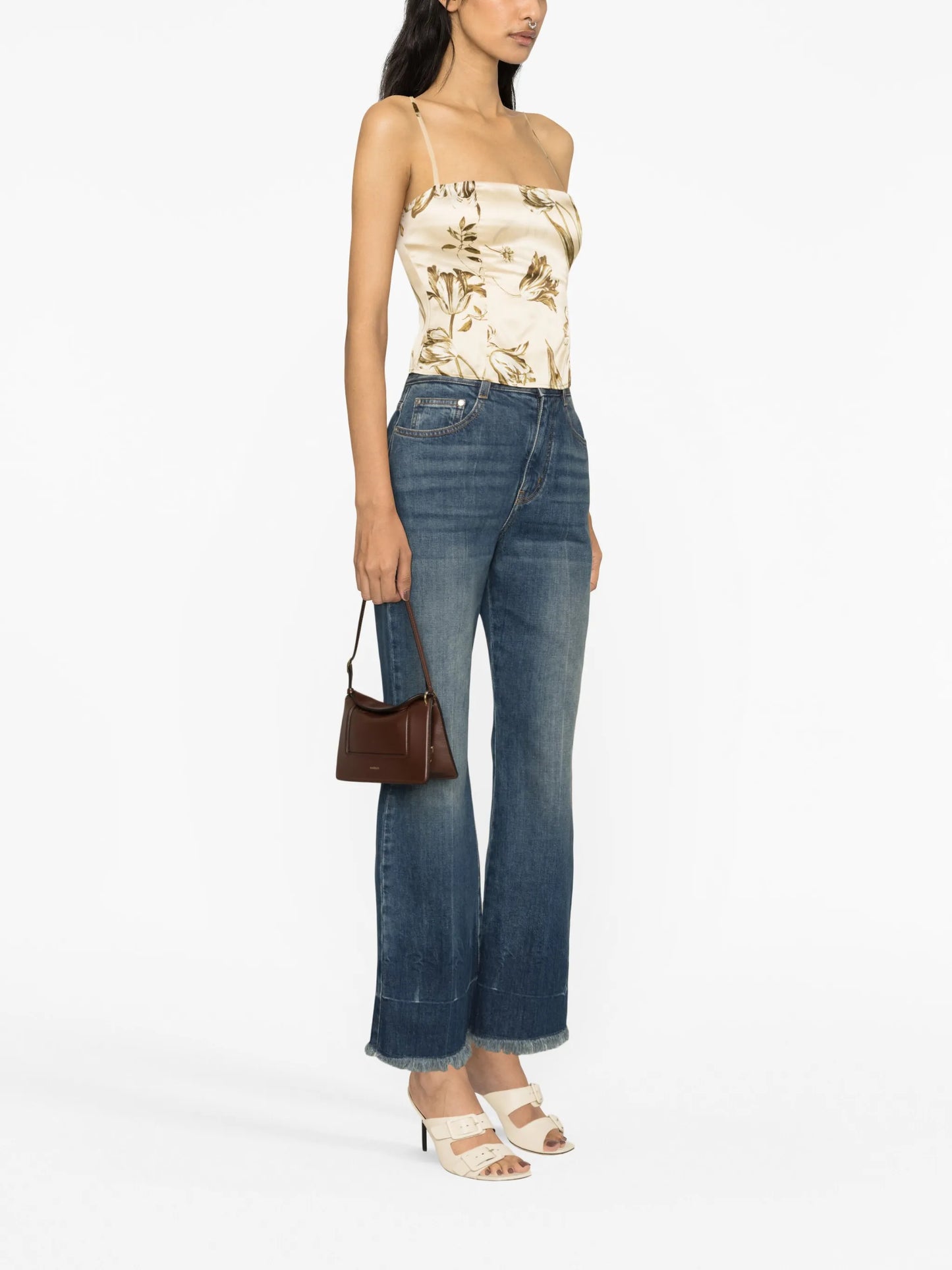 Overland floral-print silk top