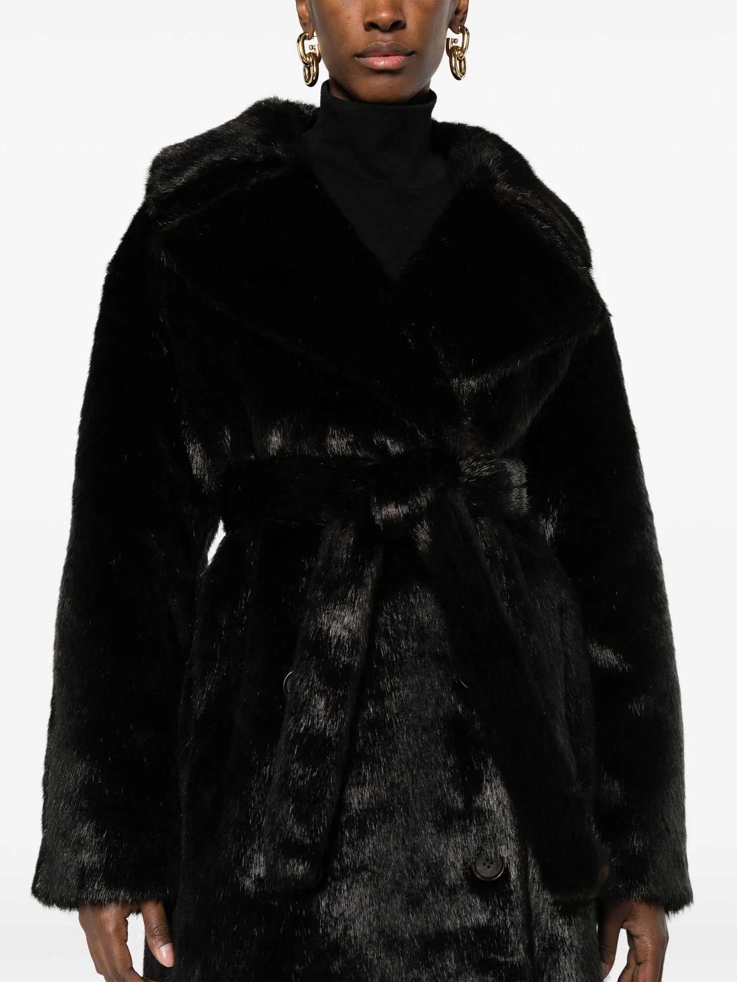 Jonie faux-fur belted coat