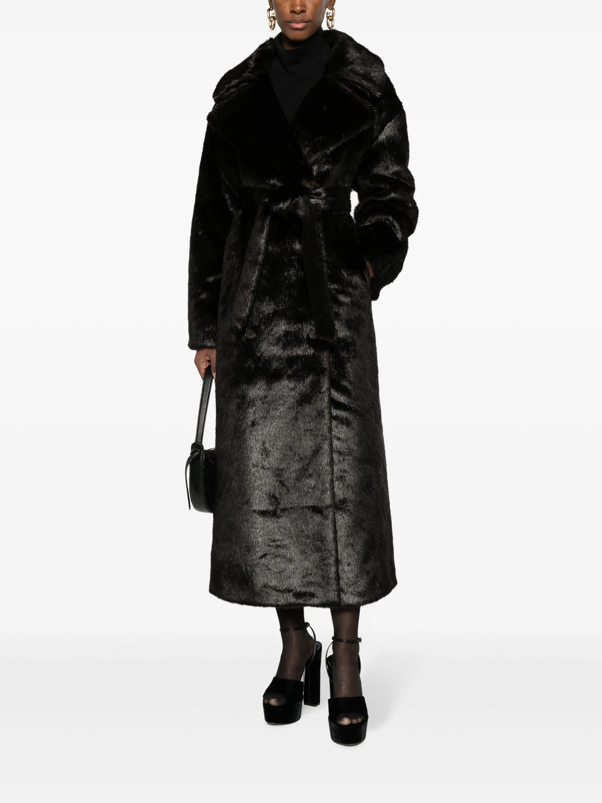 Jonie faux-fur belted coat