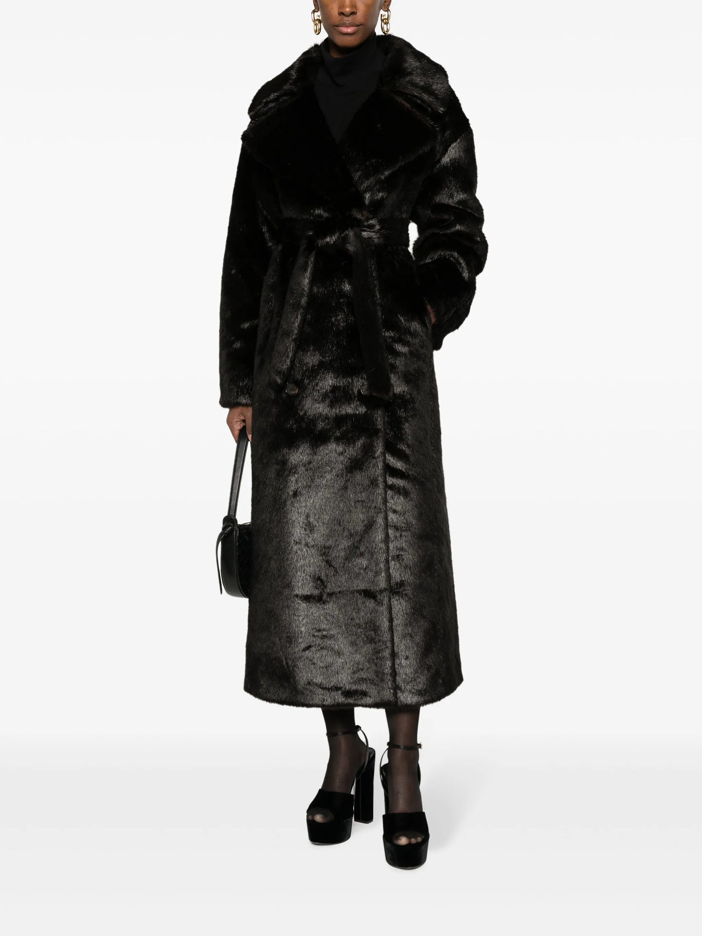 Jonie faux-fur belted coat