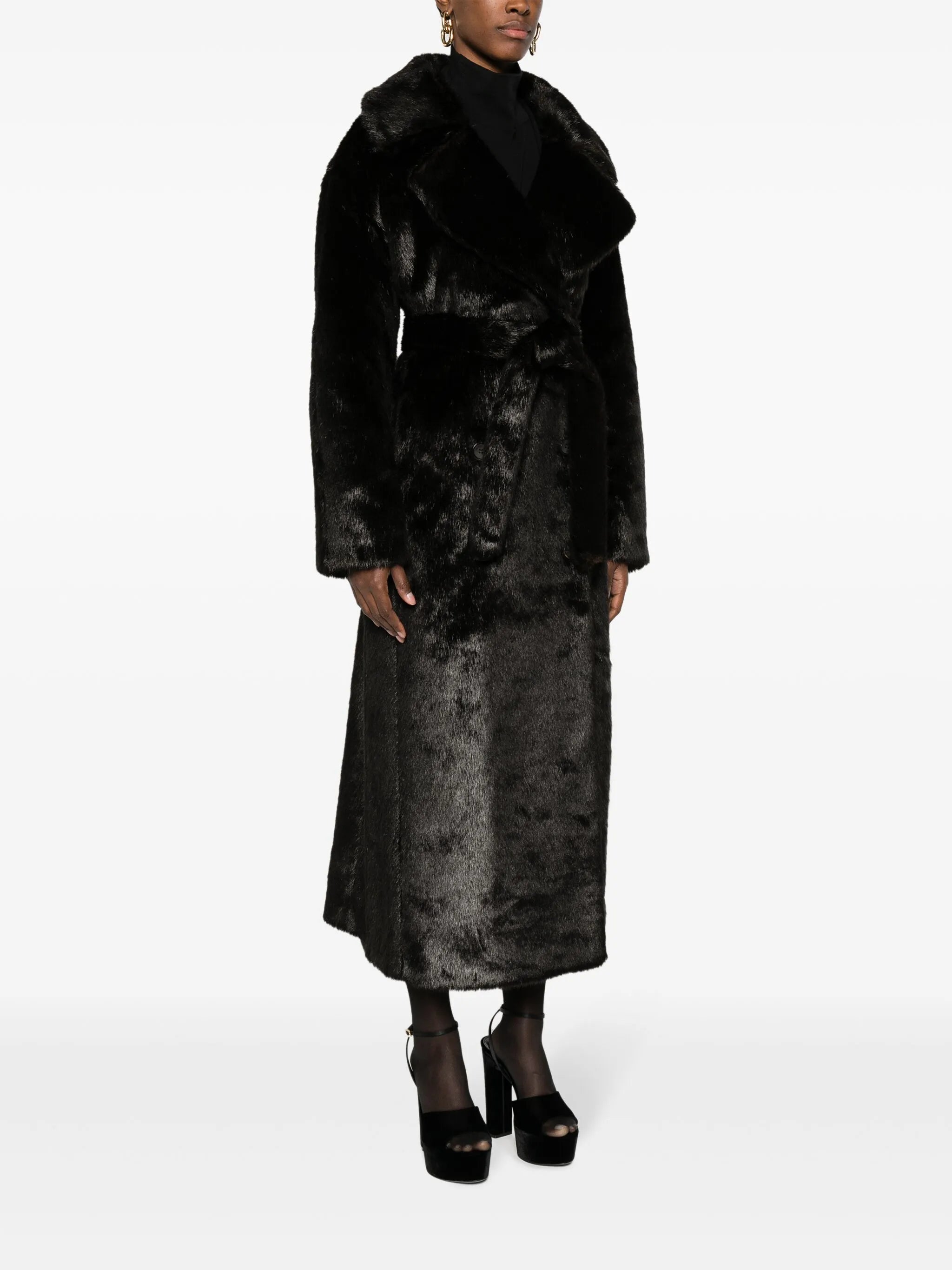 Jonie faux-fur belted coat