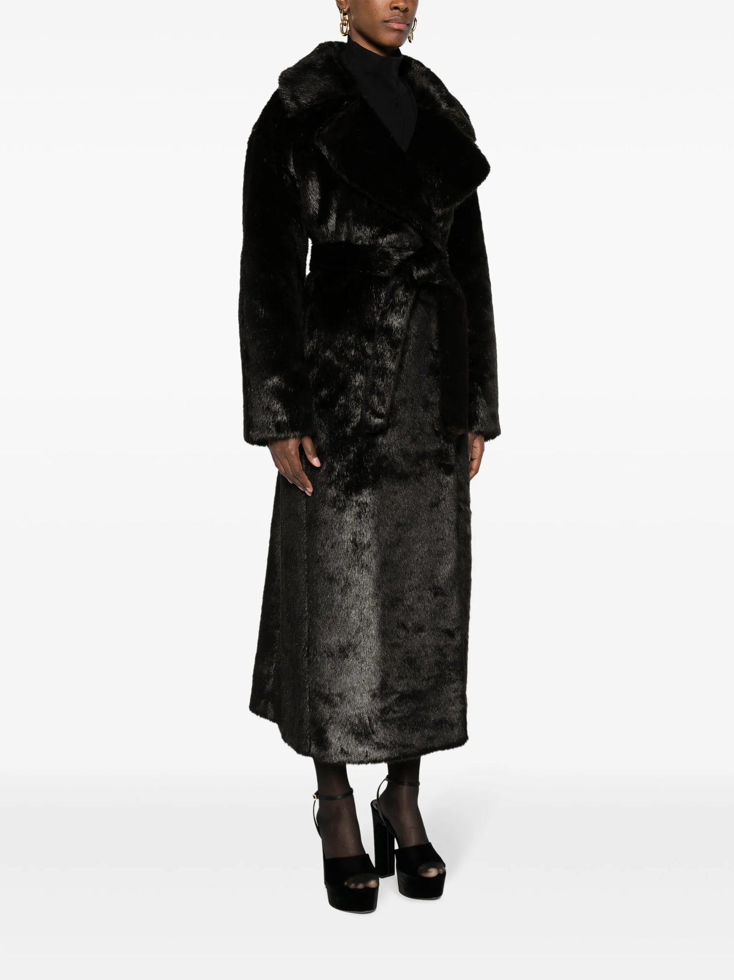 Jonie faux-fur belted coat