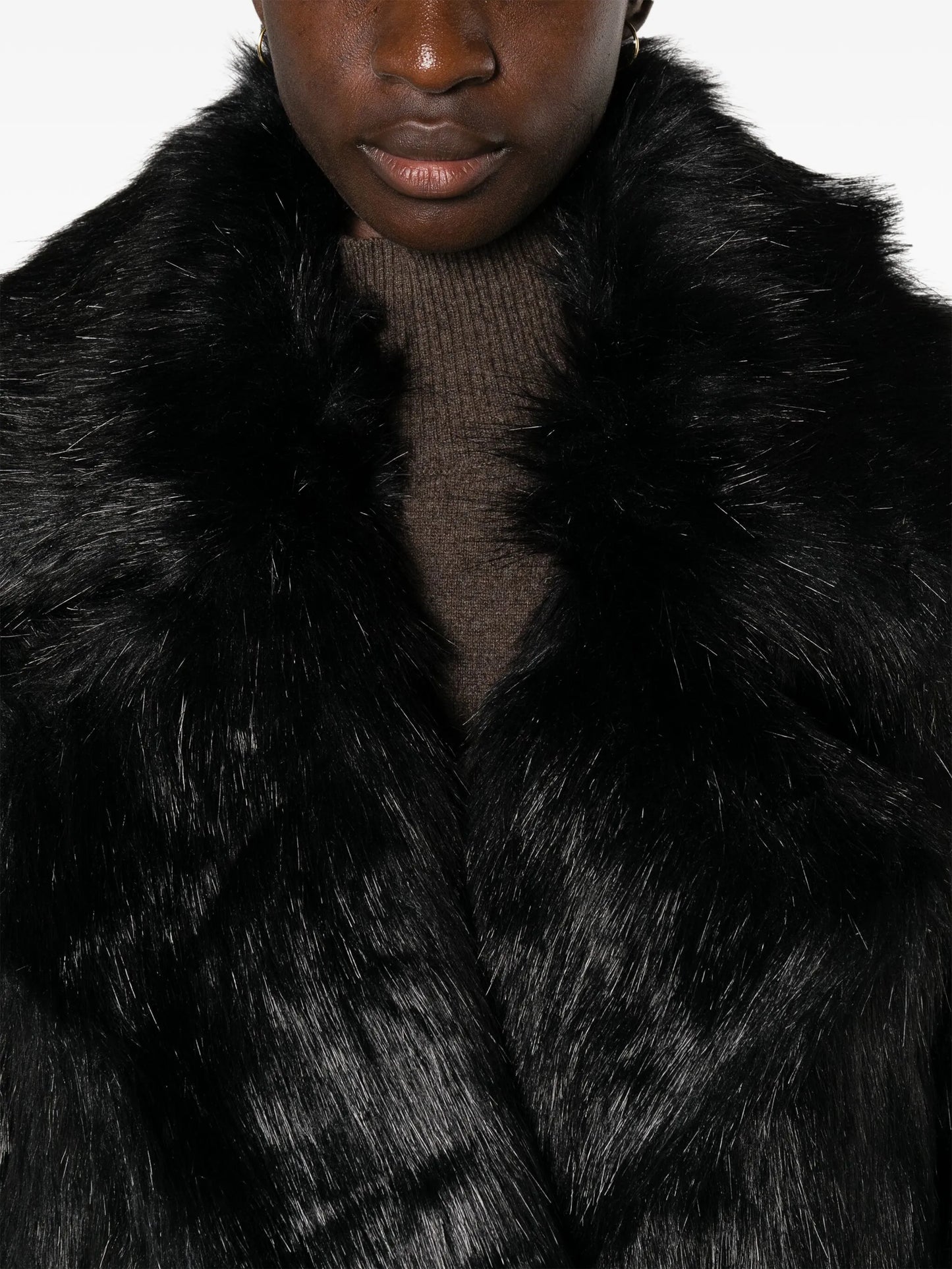 Joan long faux-fur coat