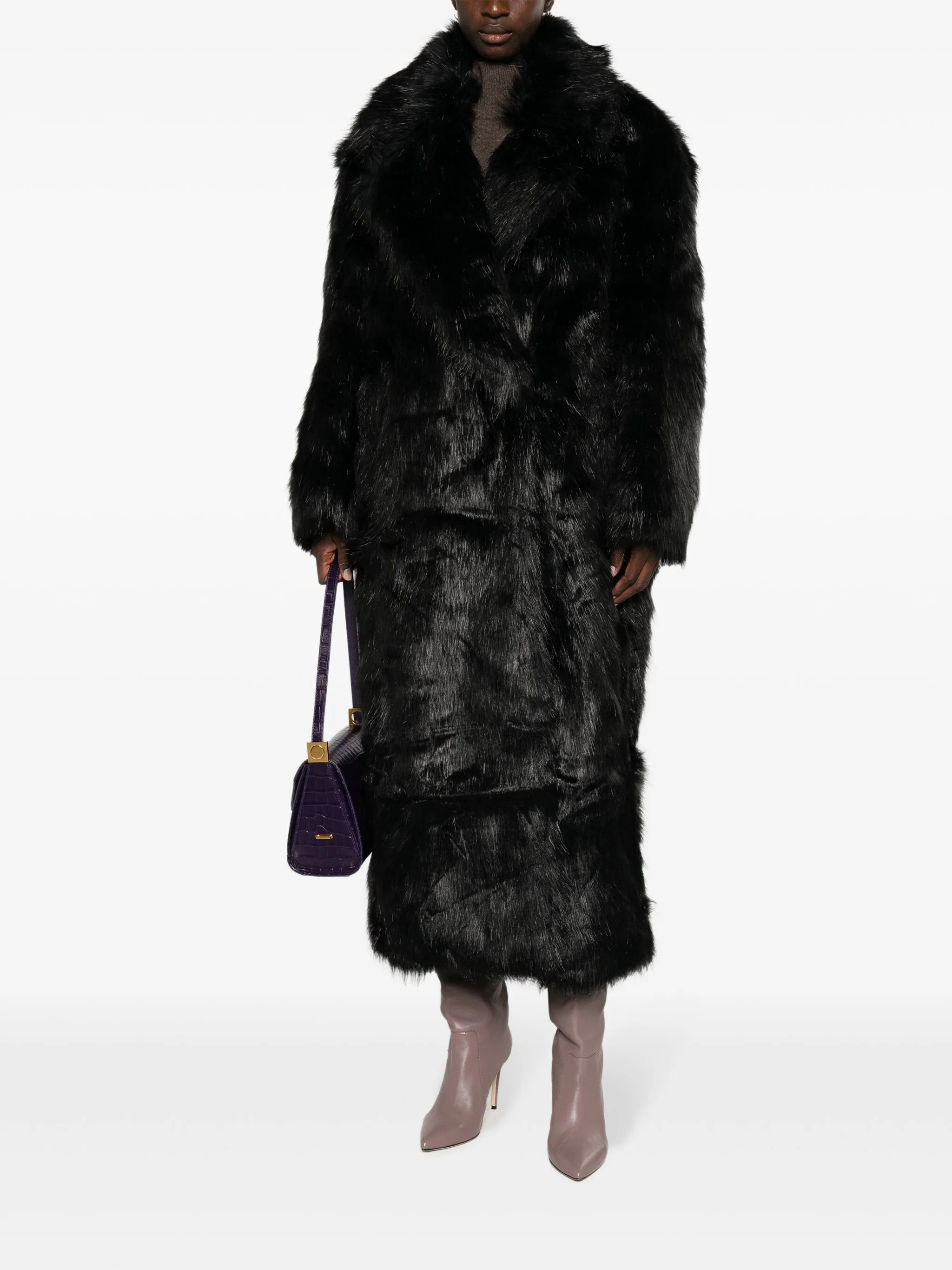 Joan long faux-fur coat
