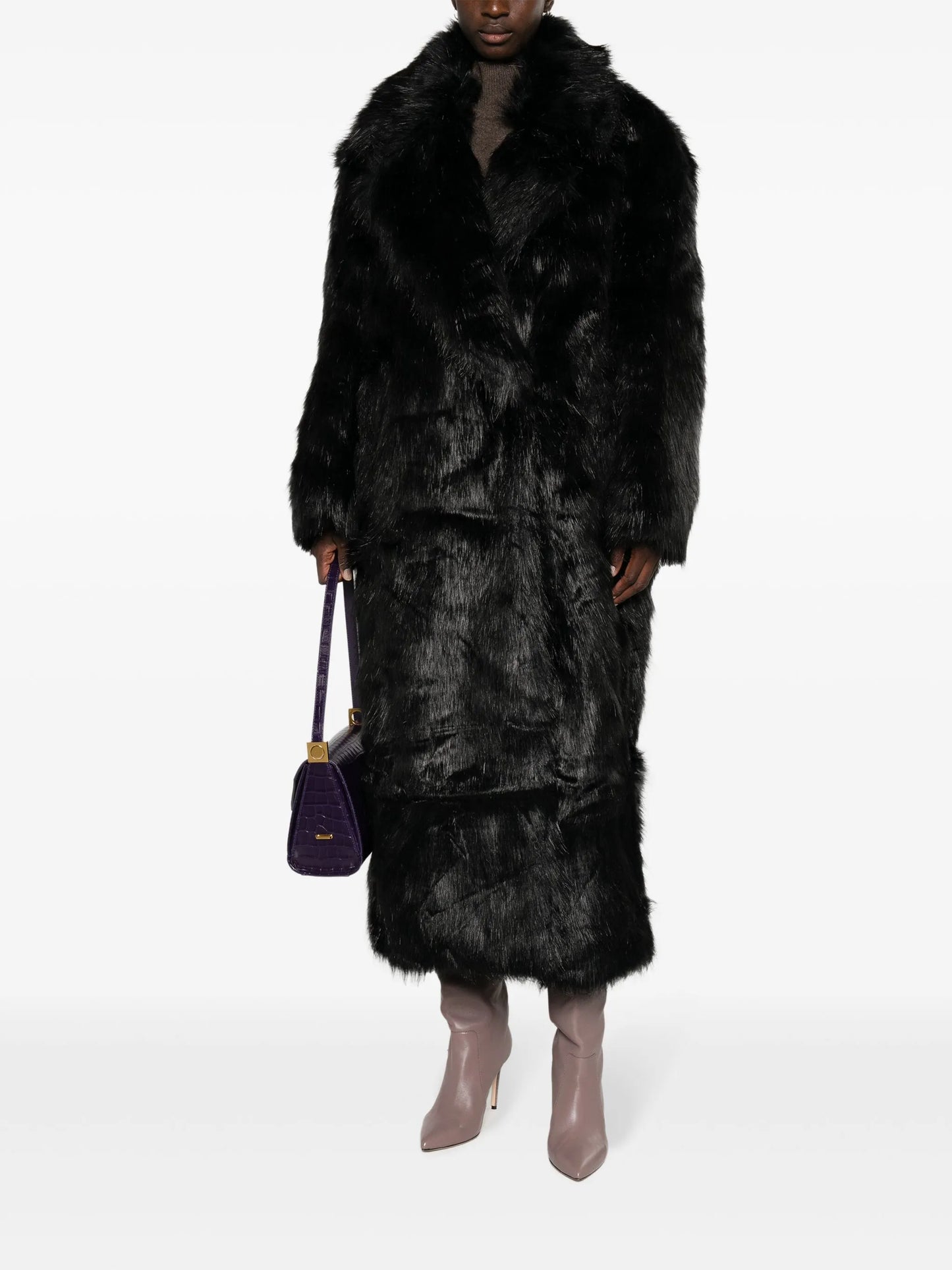 Joan long faux-fur coat