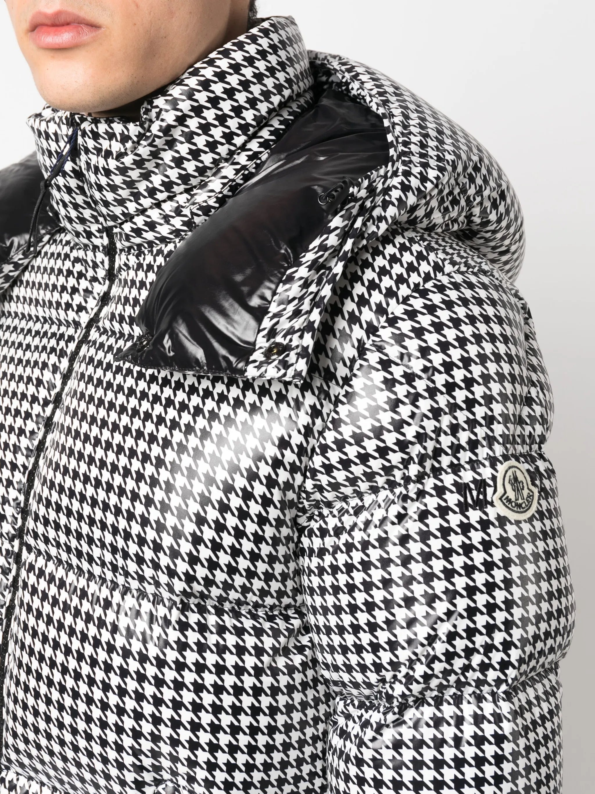 x FRGMT Socotrine houndstooth-pattern padded jacket