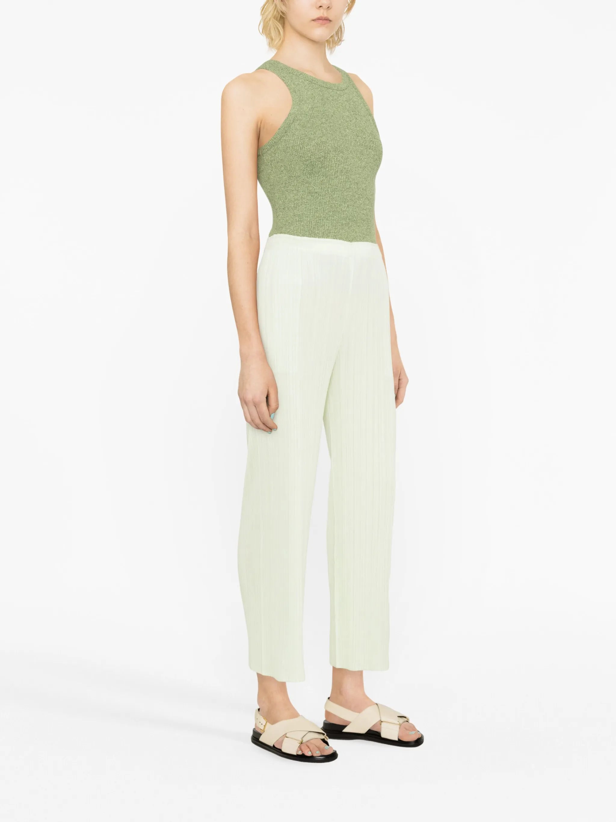 plissé cropped trousers