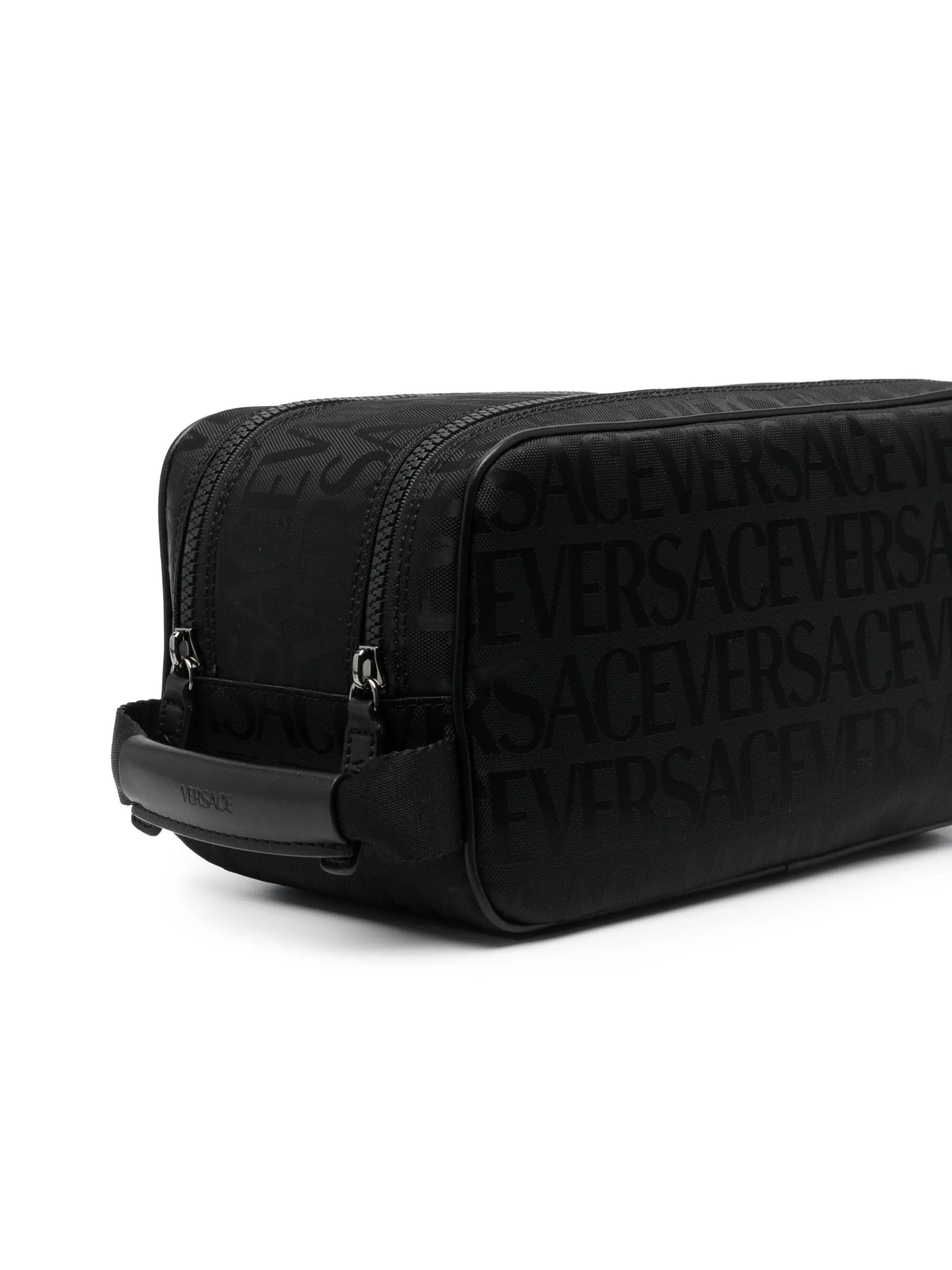 logo-print wash bag